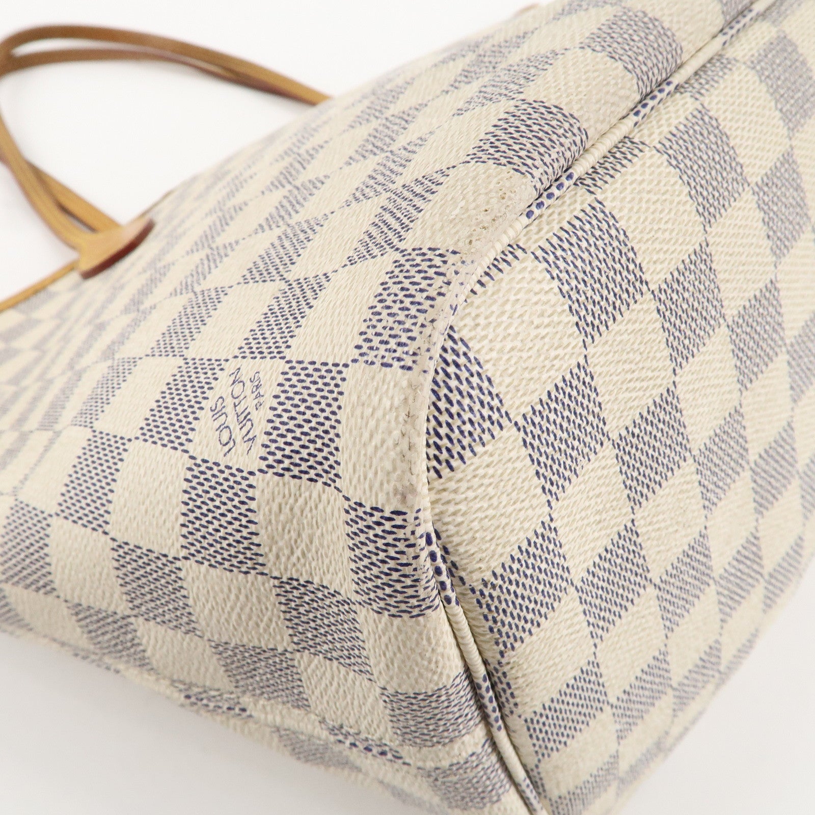 Louis Vuitton Damier Azur Neverfull MM Canvas Tote Bag N51107