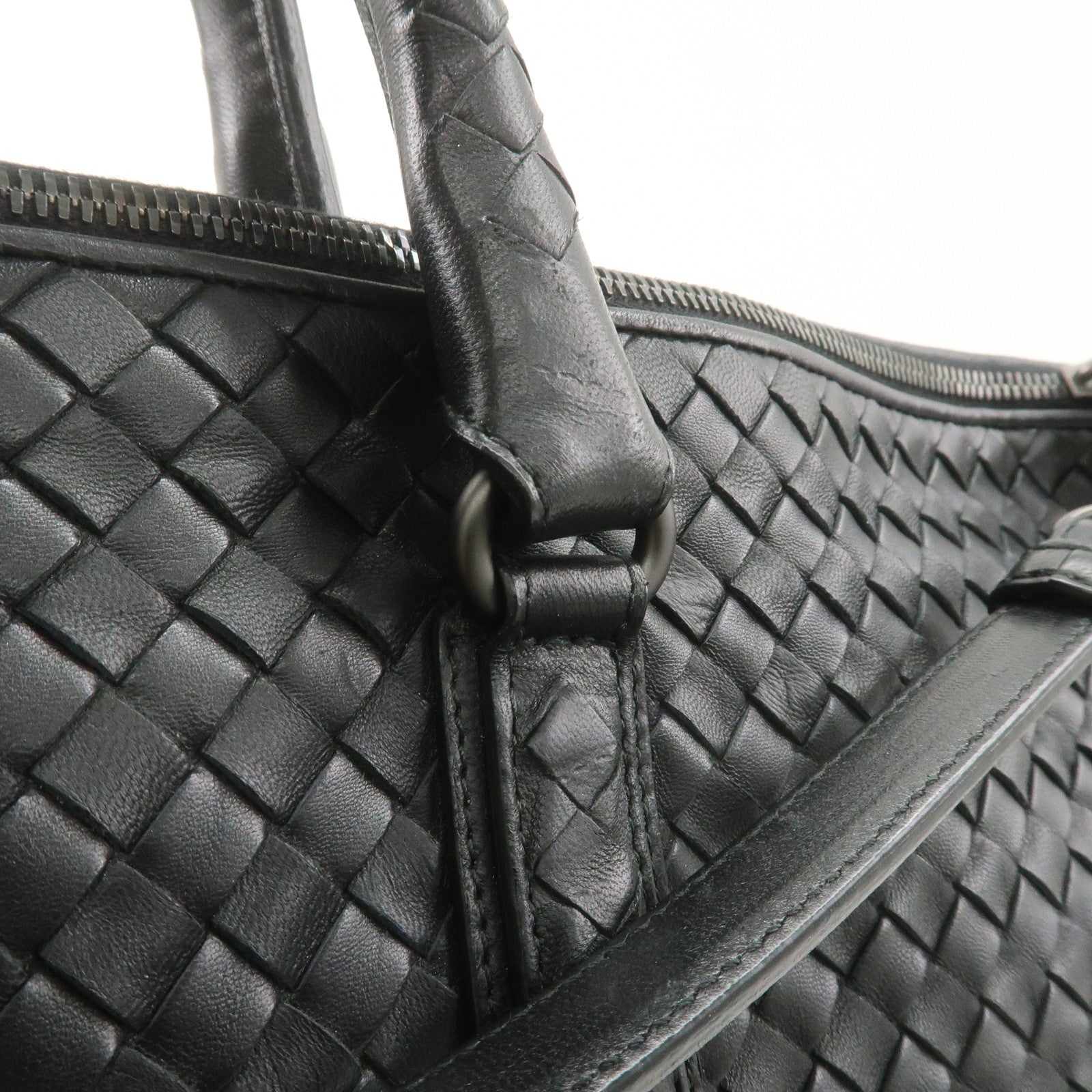 BOTTEGA VENETA Intrecciato Leather 2WAY Hand Bag Black 193785