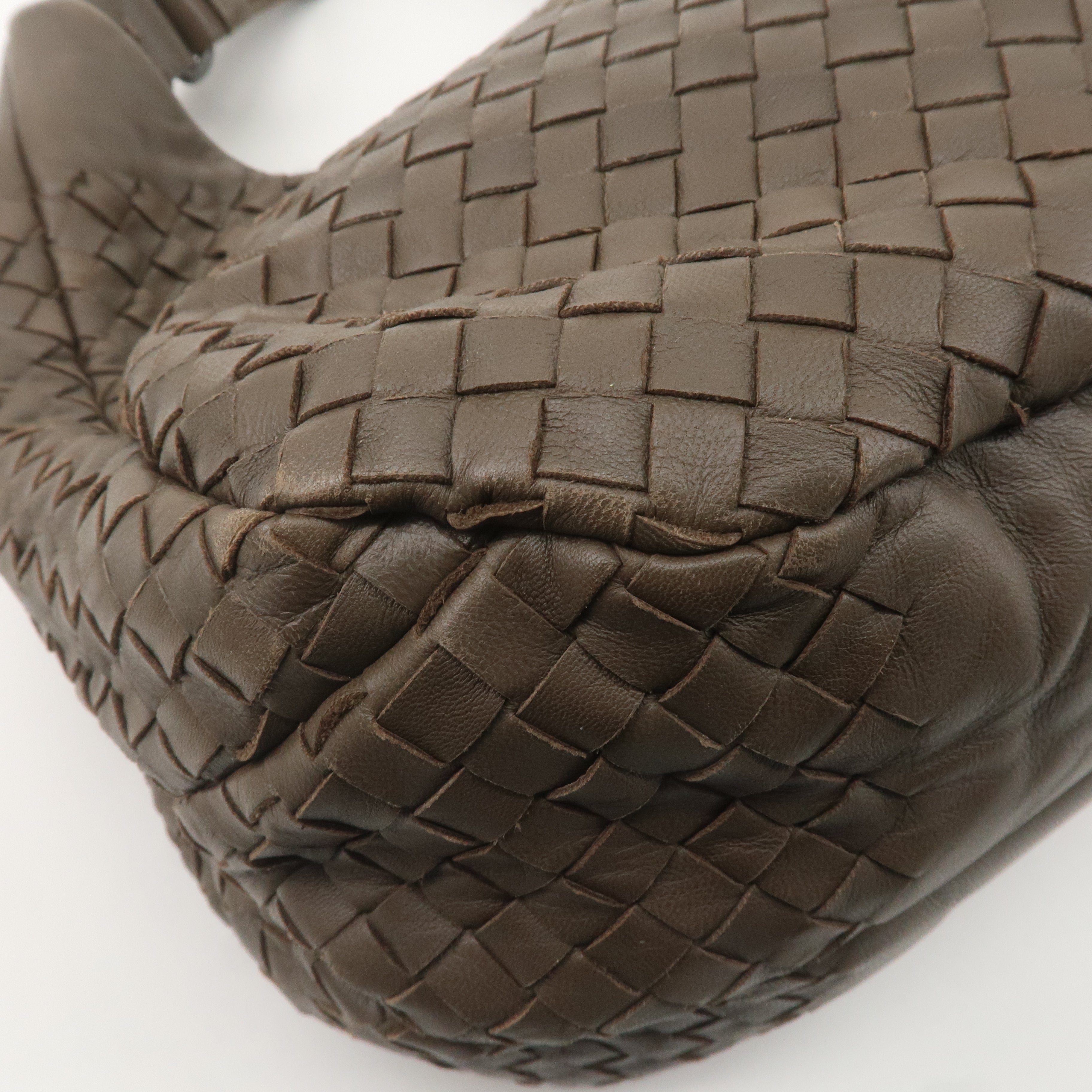 BOTTEGA VENETA Intrecciato Leather Shoulder Bag Brown 125787