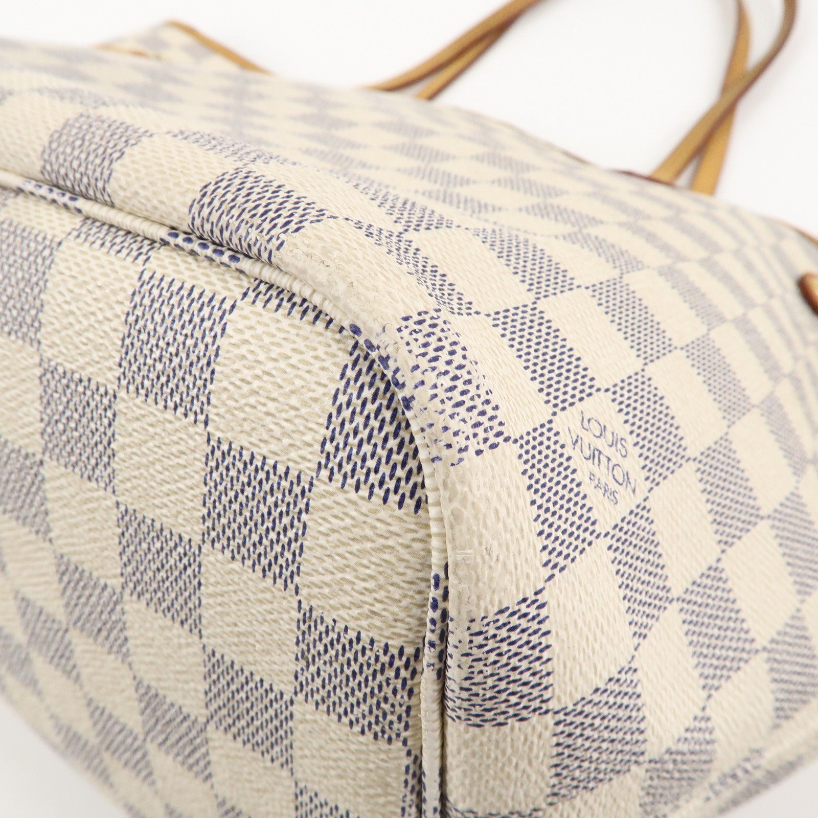 Louis Vuitton Damier Azur Neverfull MM Canvas Tote Bag N51107