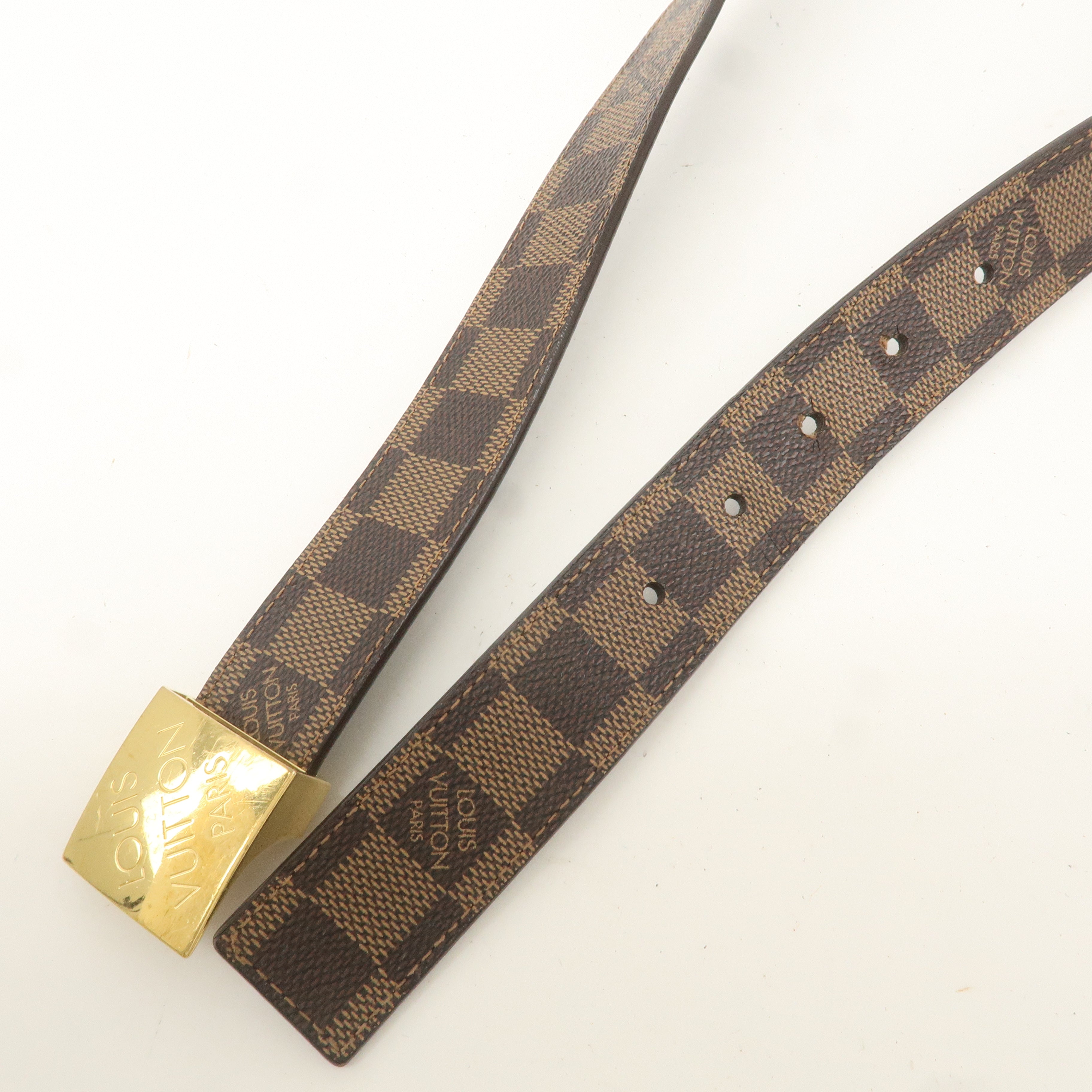 Louis Vuitton Damier Ebene Saint Tulle Carre Belt 75/30 M6944