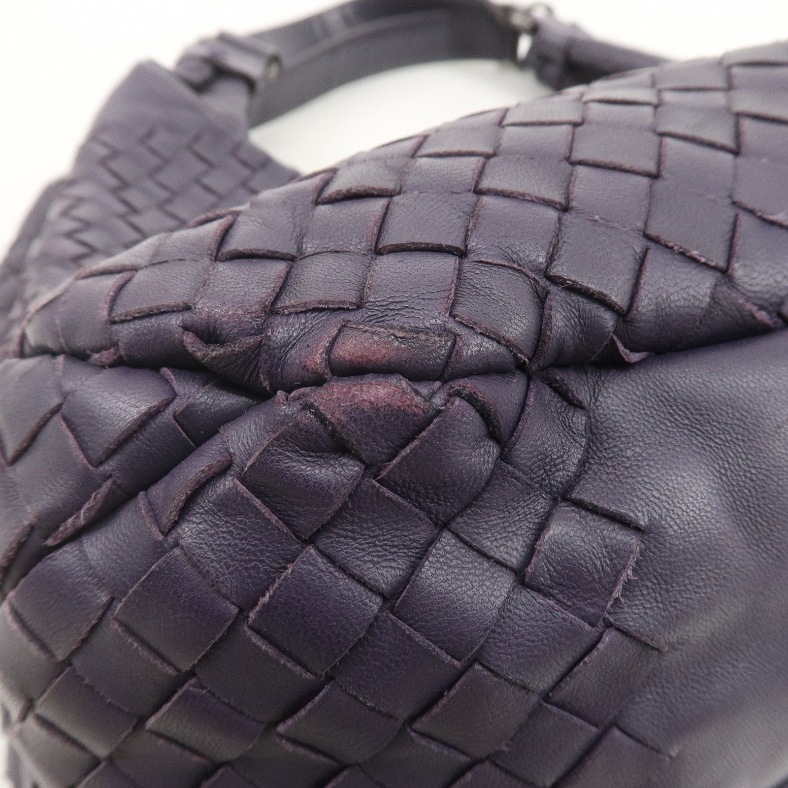 BOTTEGA VENETA Intrecciato Leather Shoulder Bag Purple 125787