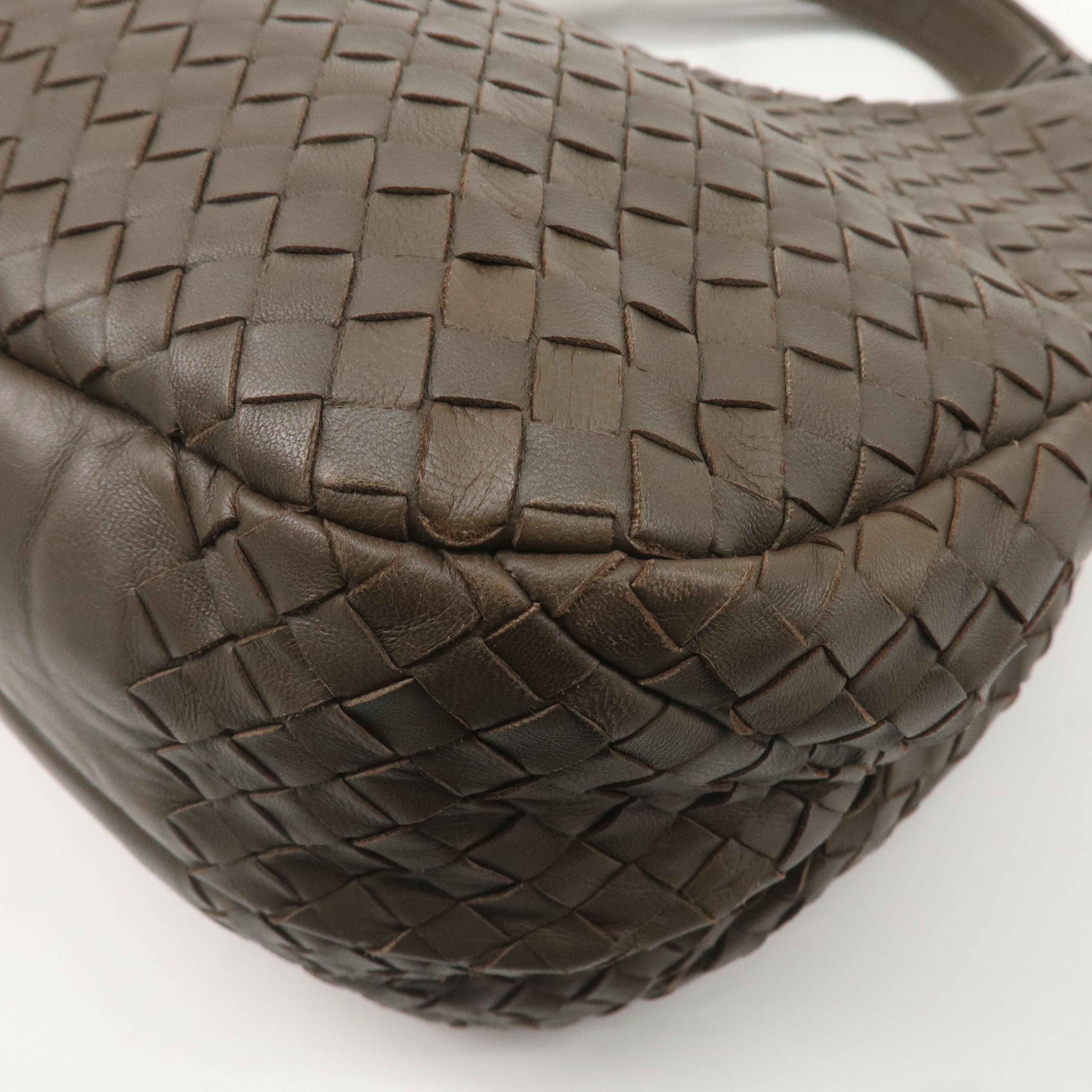 BOTTEGA VENETA Intrecciato Leather Shoulder Bag Brown 125787