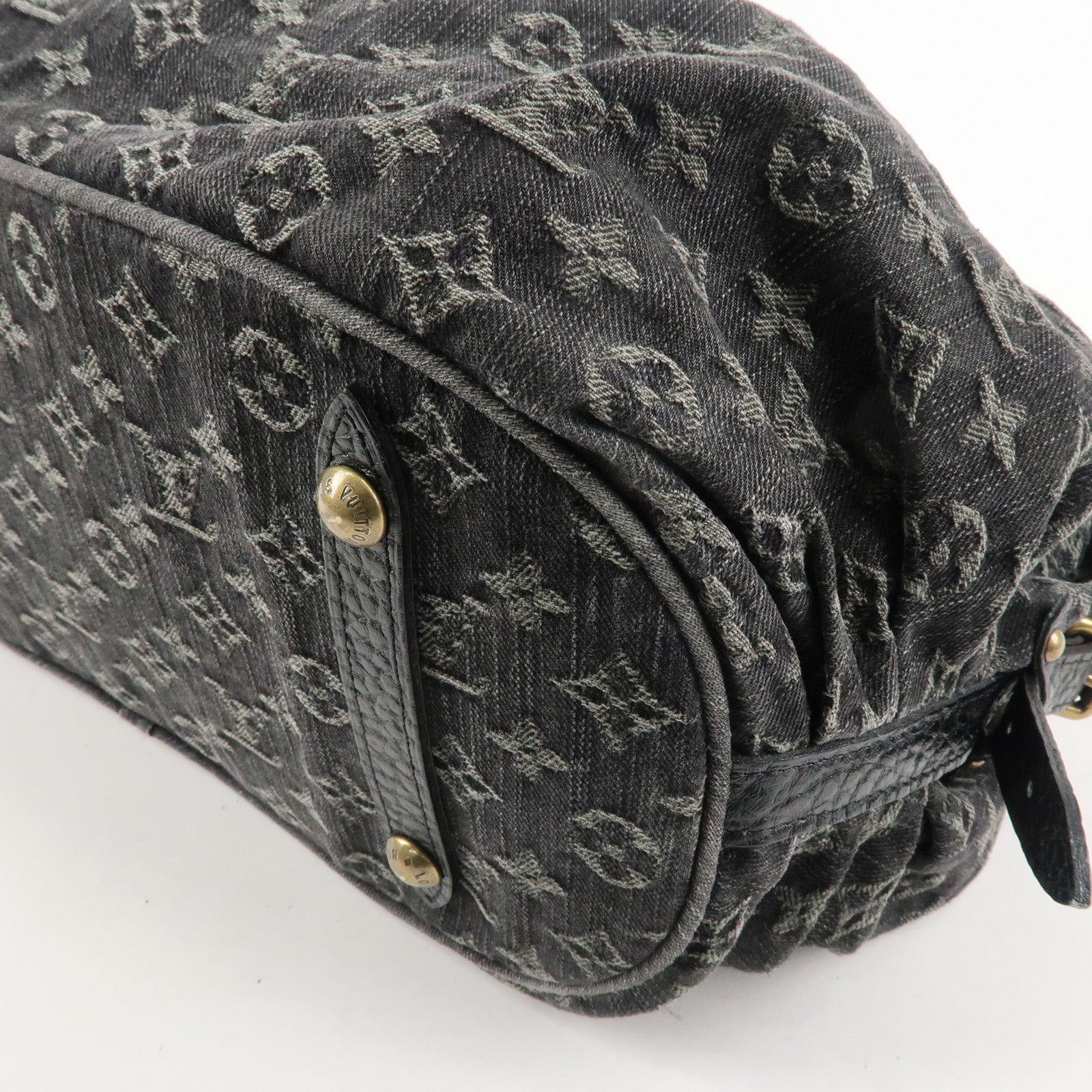 Louis Vuitton Monogram Denim XL Shoulder Bag Black M95510