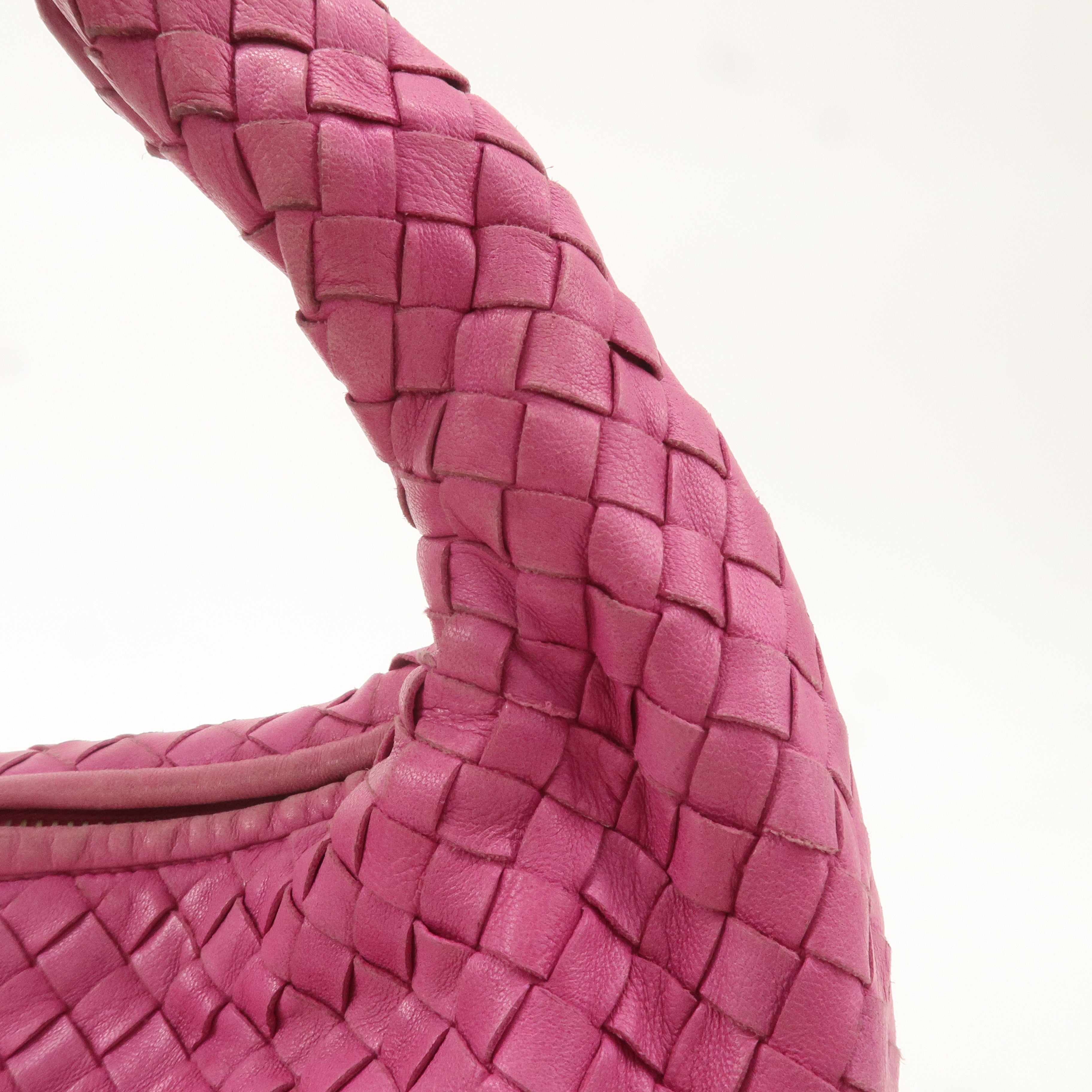 BOTTEGA VENETA Intrecciato Leather Hobo Shoulder Bag Pink 115653