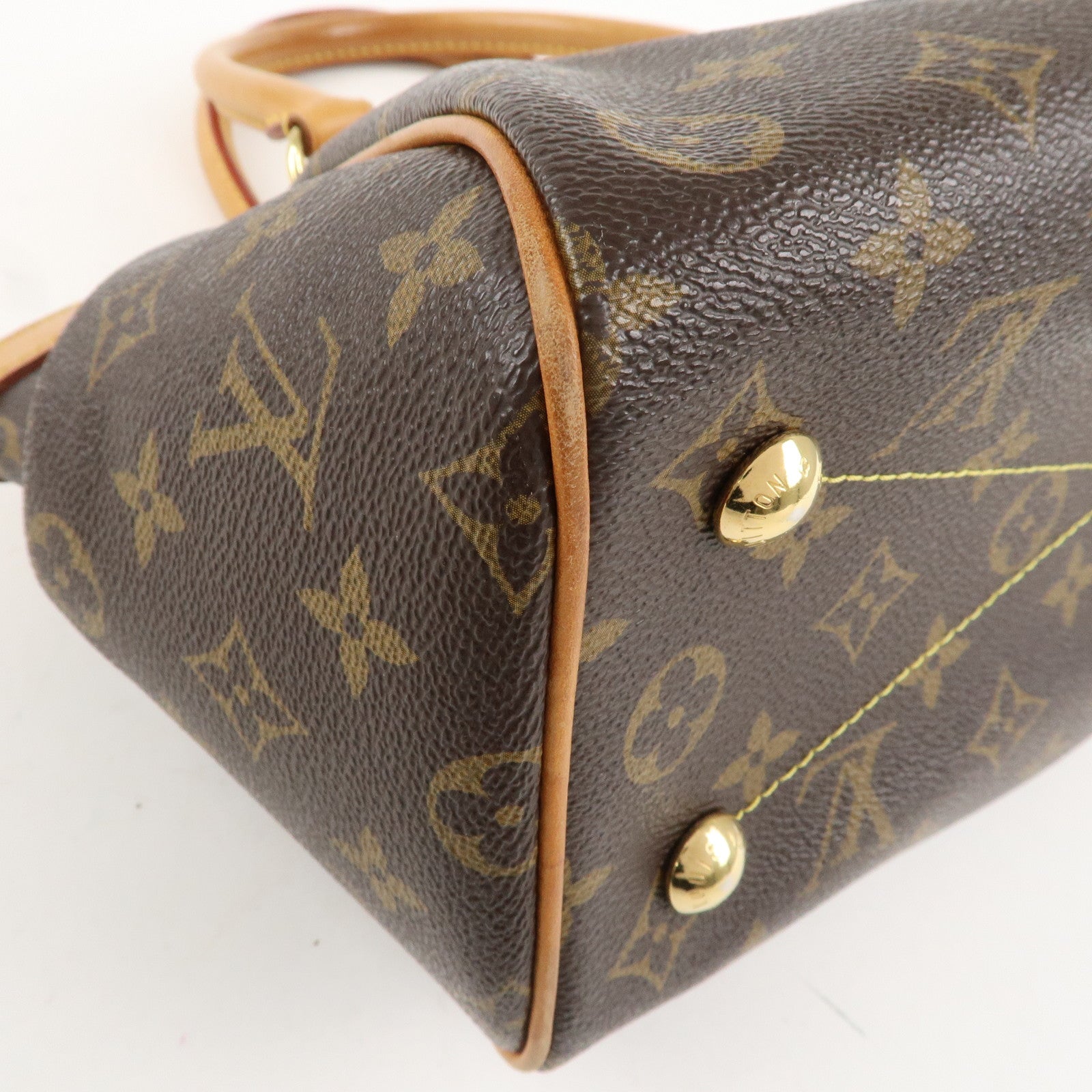 Louis Vuitton Monogram Tivoli PM Hand Bag Brown M40143