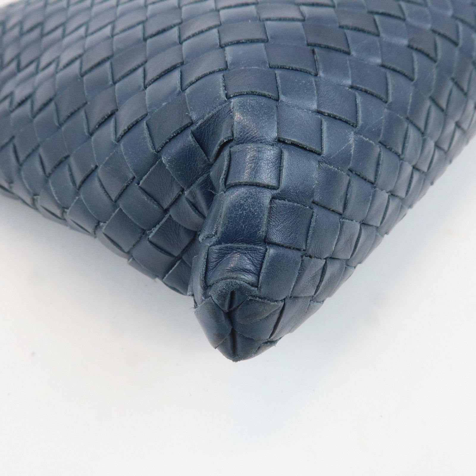 BOTTEGA VENETA Hobo Intrecciato Leather Shoulder Bag Navy 276357