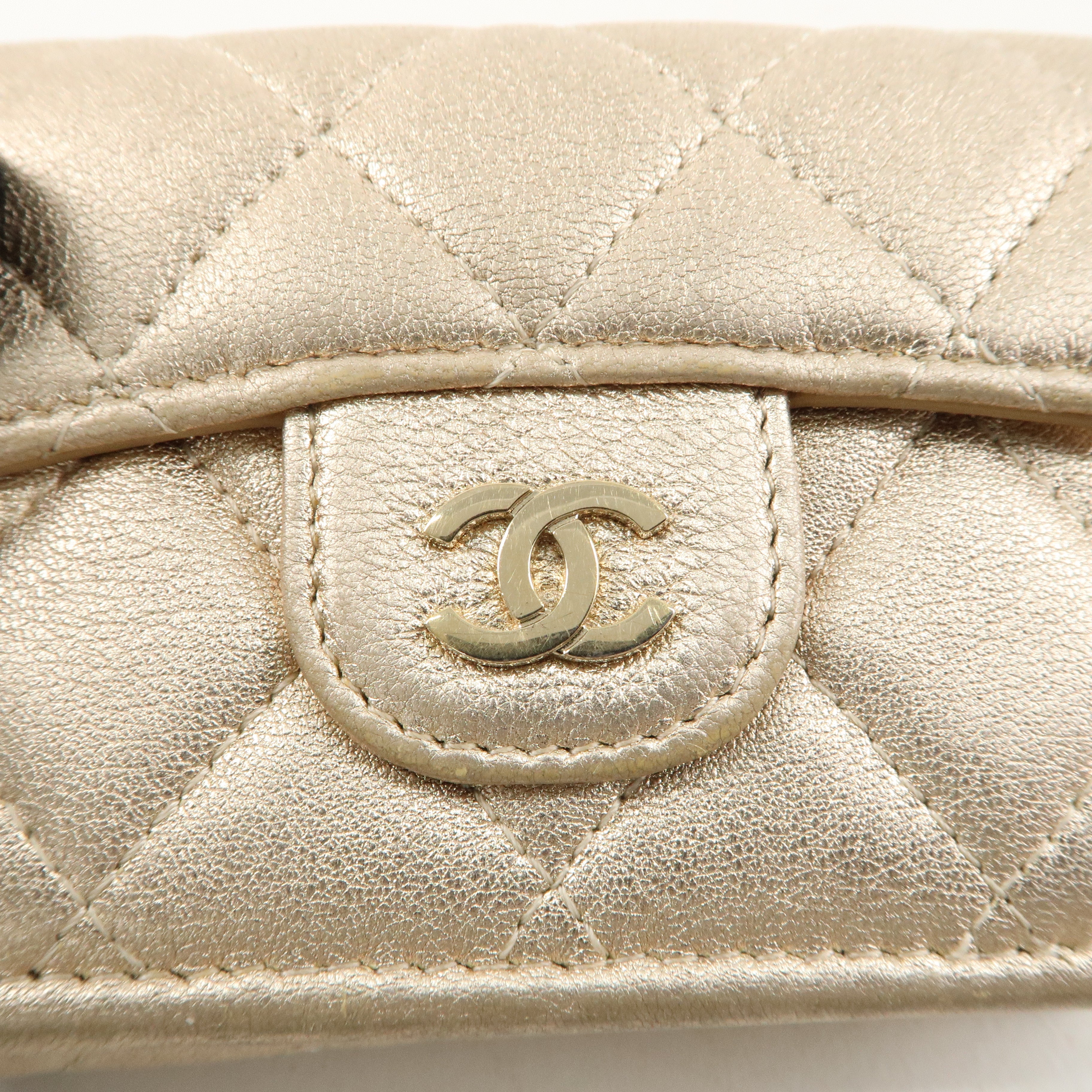 CHANEL Matelasse Lamb Skin Classic Small Flap Wallet AP0230