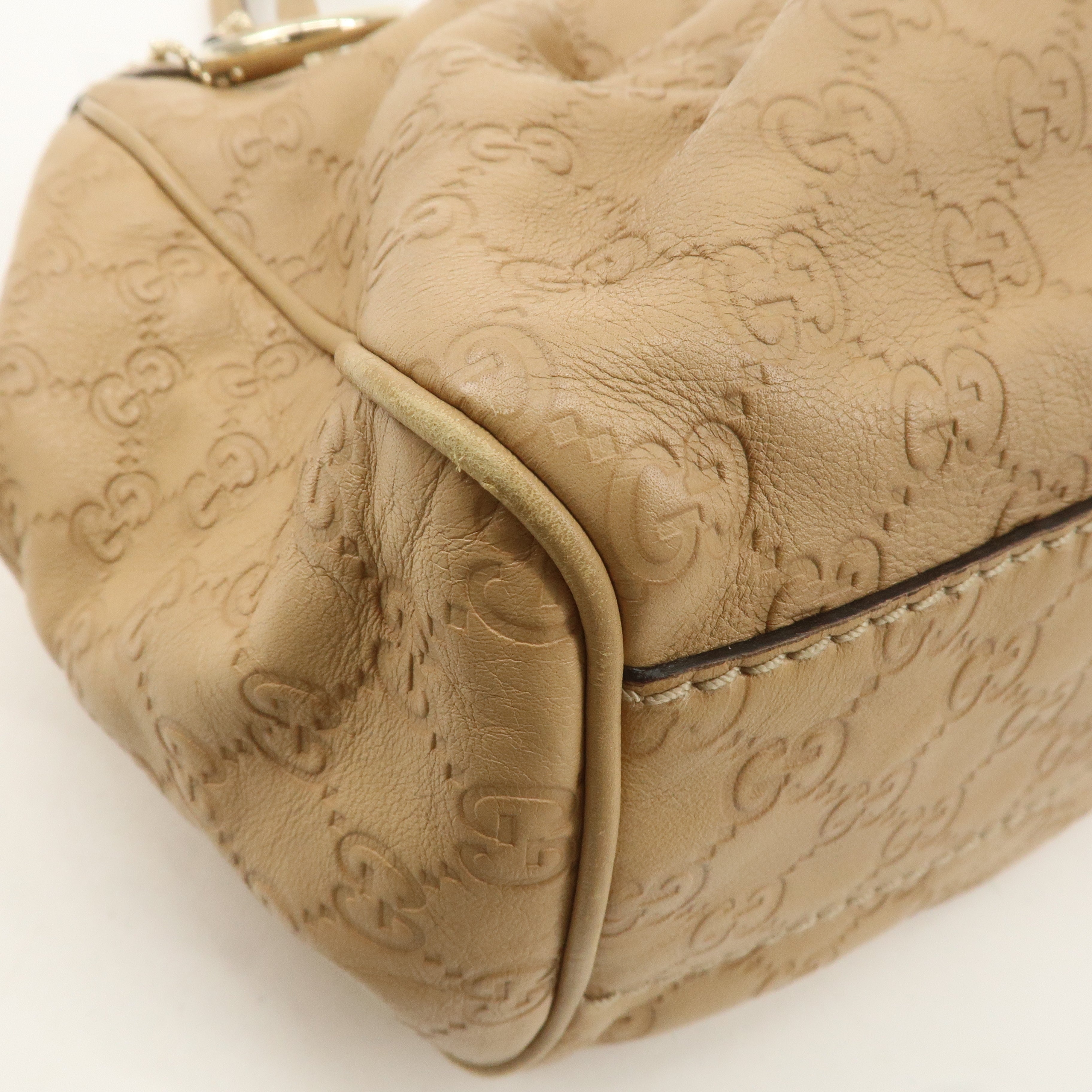 GUCCI Guccissima Leather Hand Bag Beige 211944