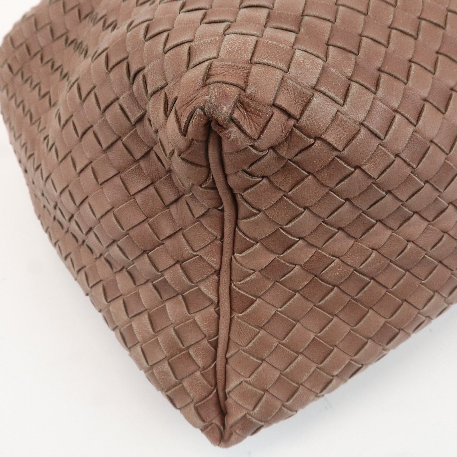 BOTTEGA VENETA Hobo Intrecciato Leather Shoulder Bag Brown 72918