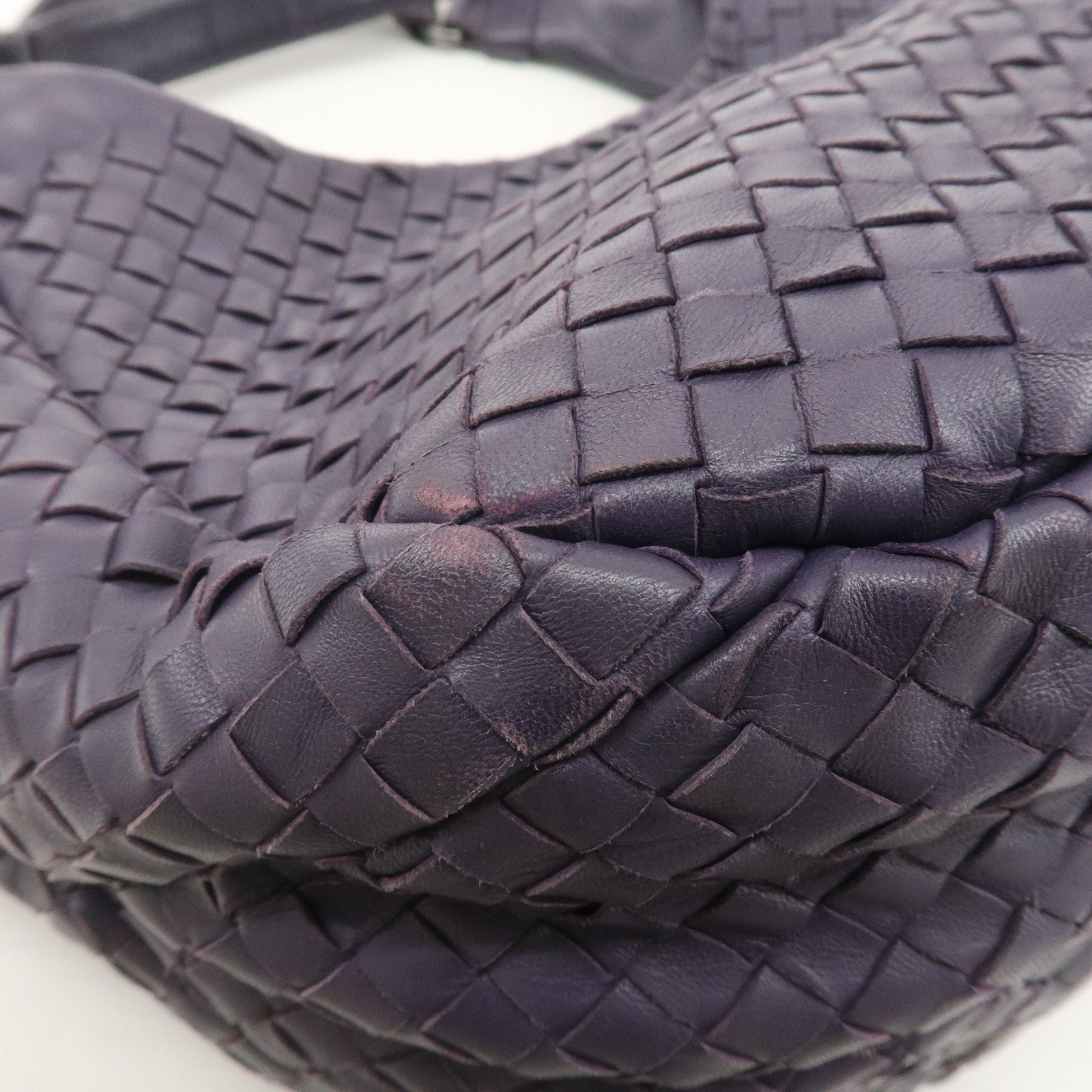 BOTTEGA VENETA Intrecciato Leather Shoulder Bag Purple 125787