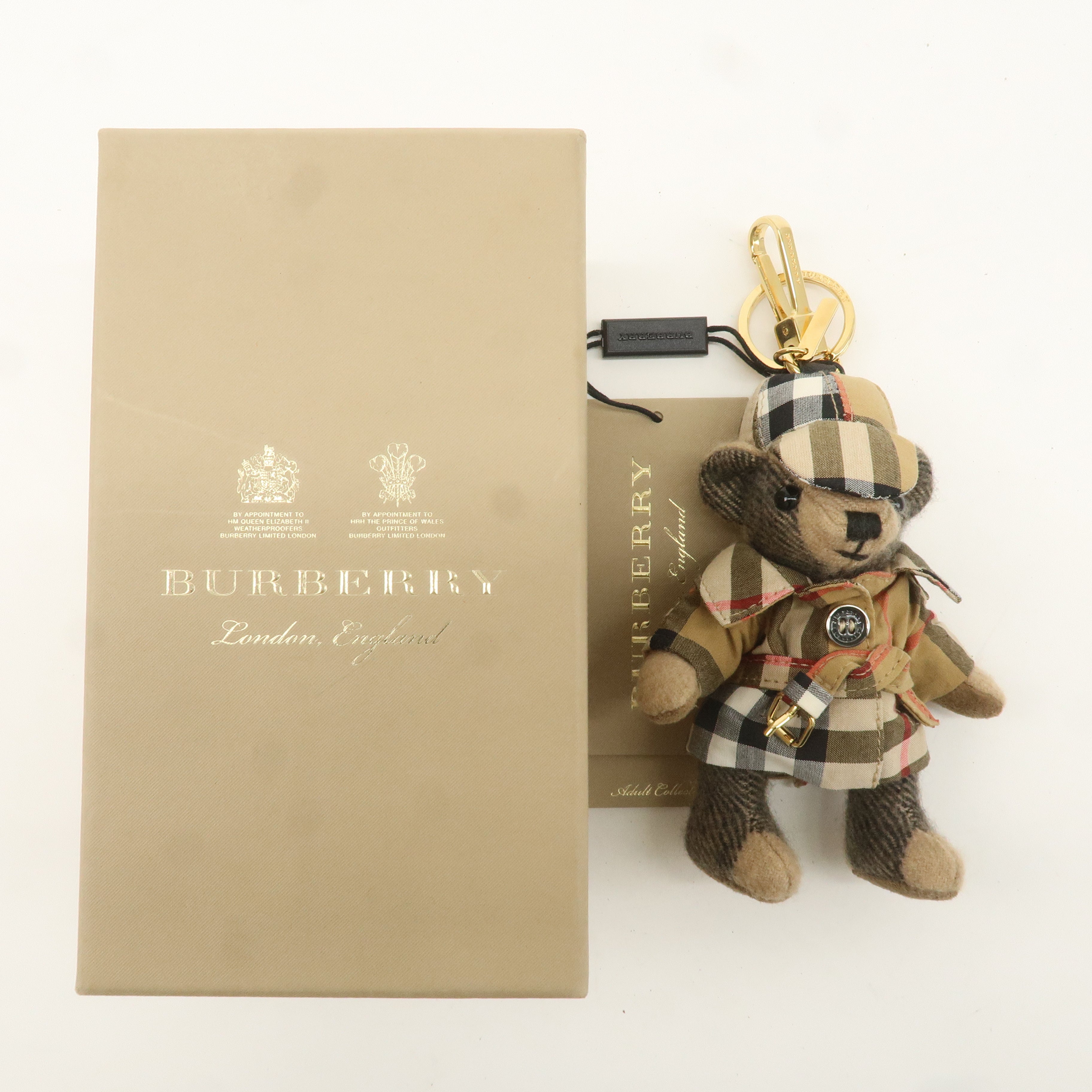 BURBERRY Thomas Bear bag Charm Key Chain Cashmere Beige Brown