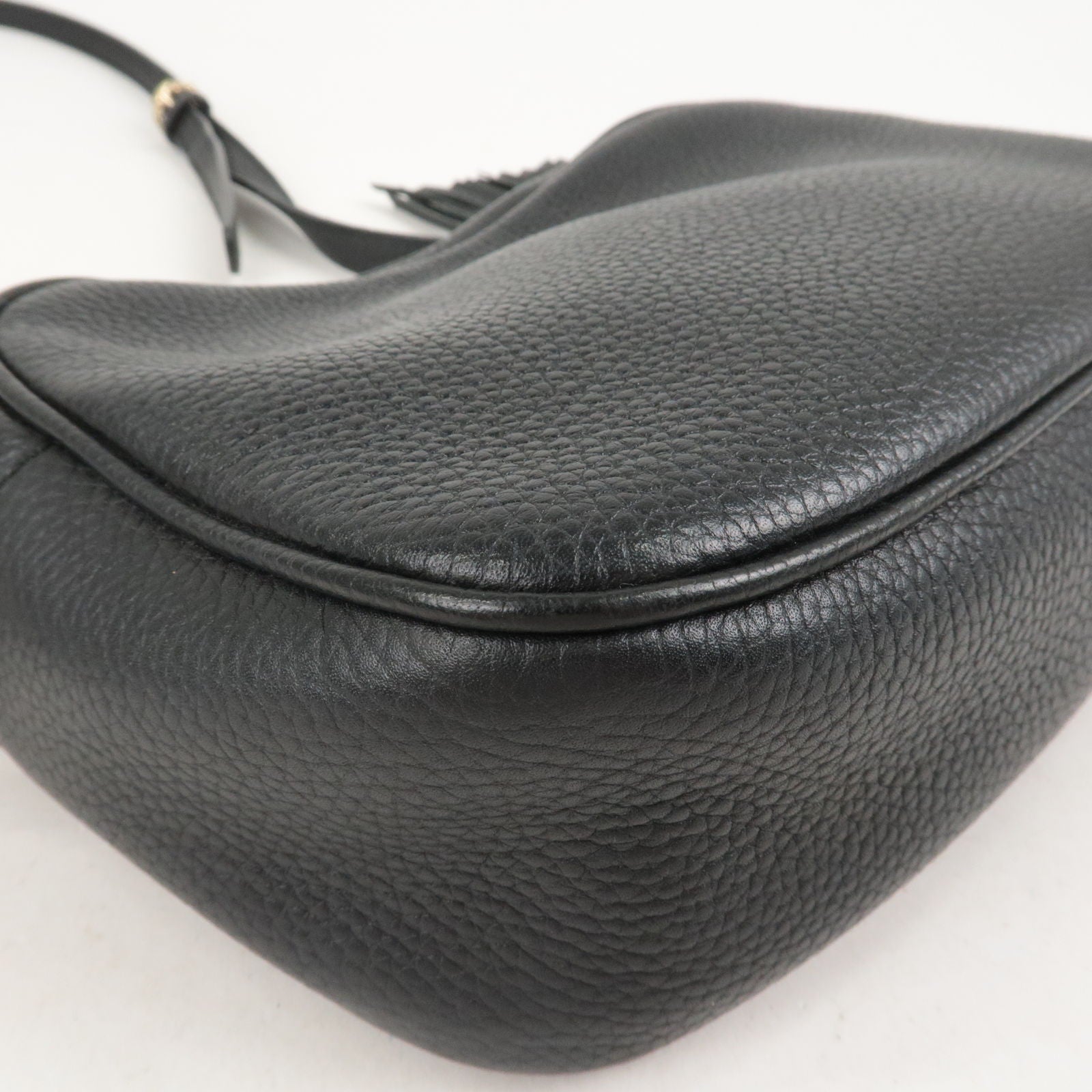 GUCCI SOHO Small Disco Leather Shoulder Bag Black 308364