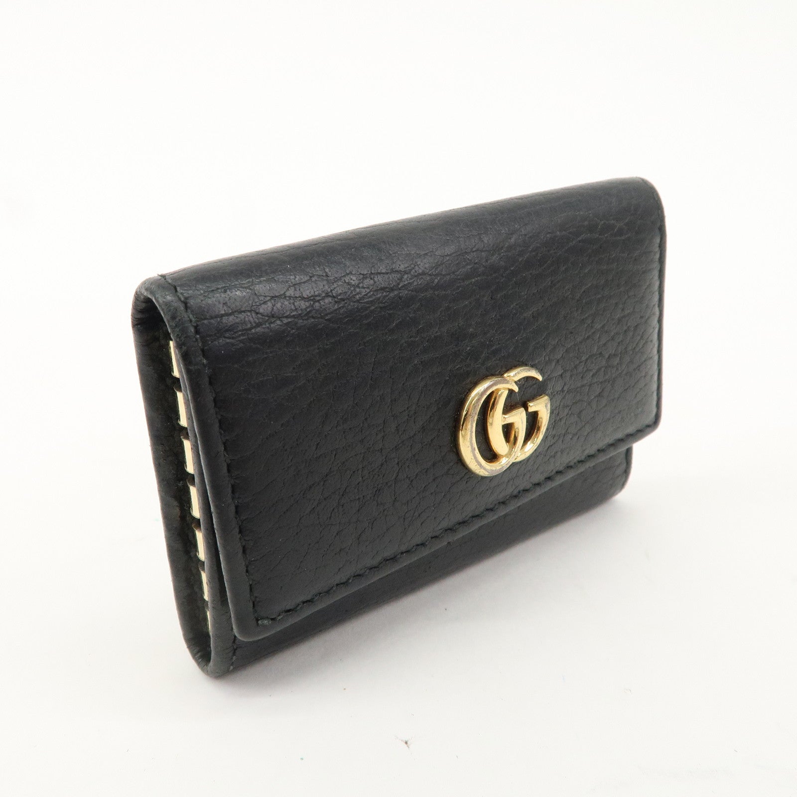 GUCCI Set of 2  GG Marmont Leather 6 Key Cases Black 456118