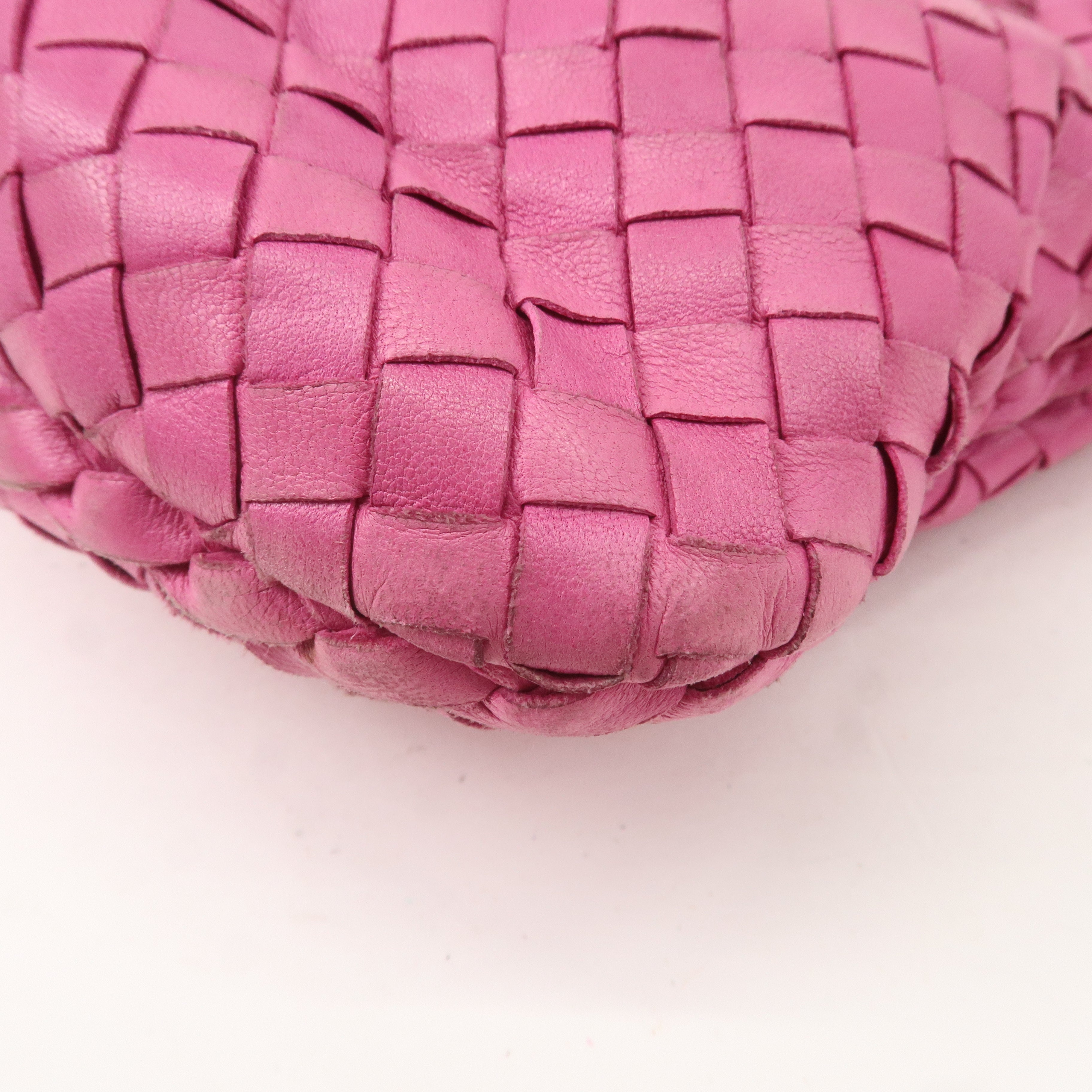 BOTTEGA VENETA Intrecciato Leather Hobo Shoulder Bag Pink 115653