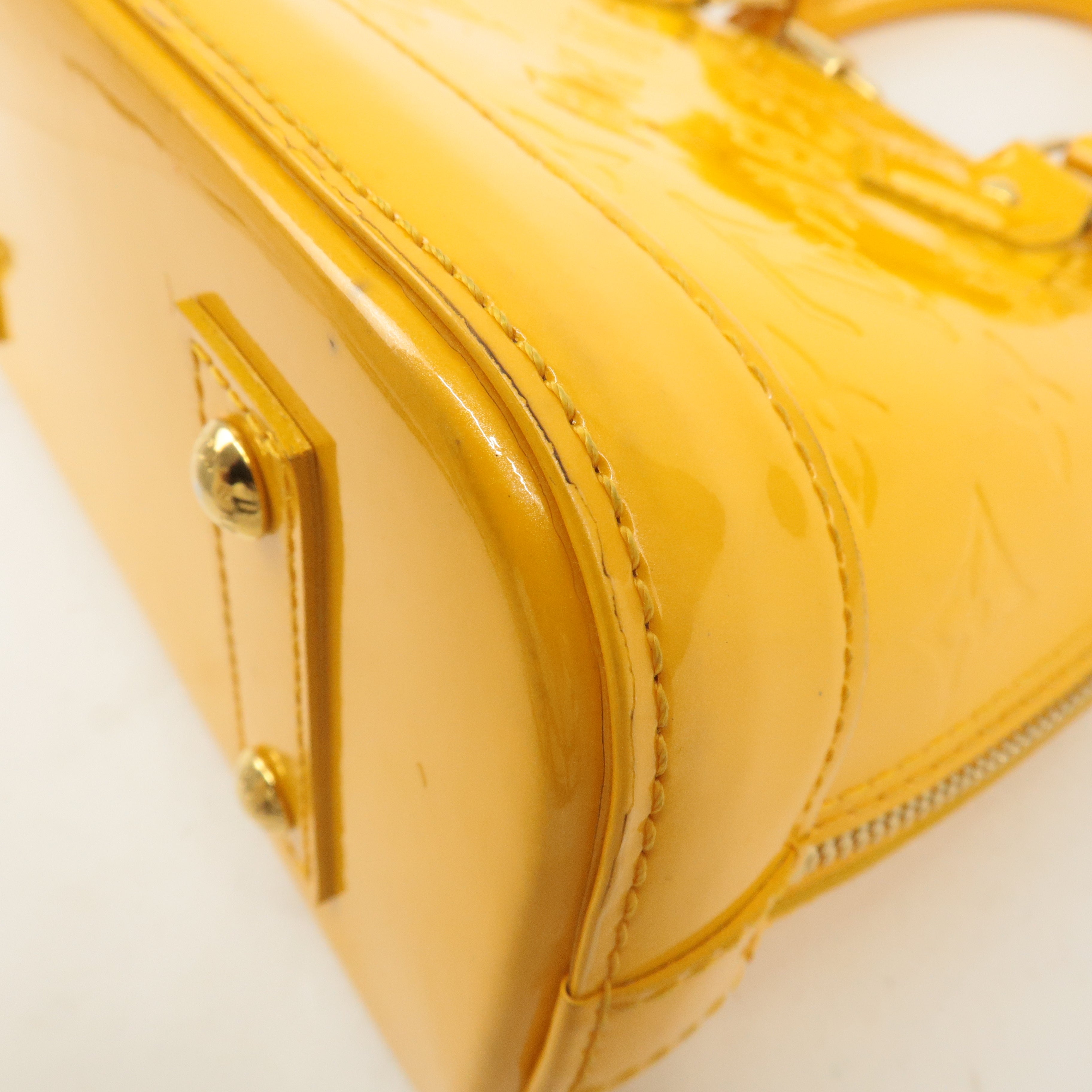 Louis Vuitton Monogram Vernis Alma BB 2Way Bag Yellow M91697