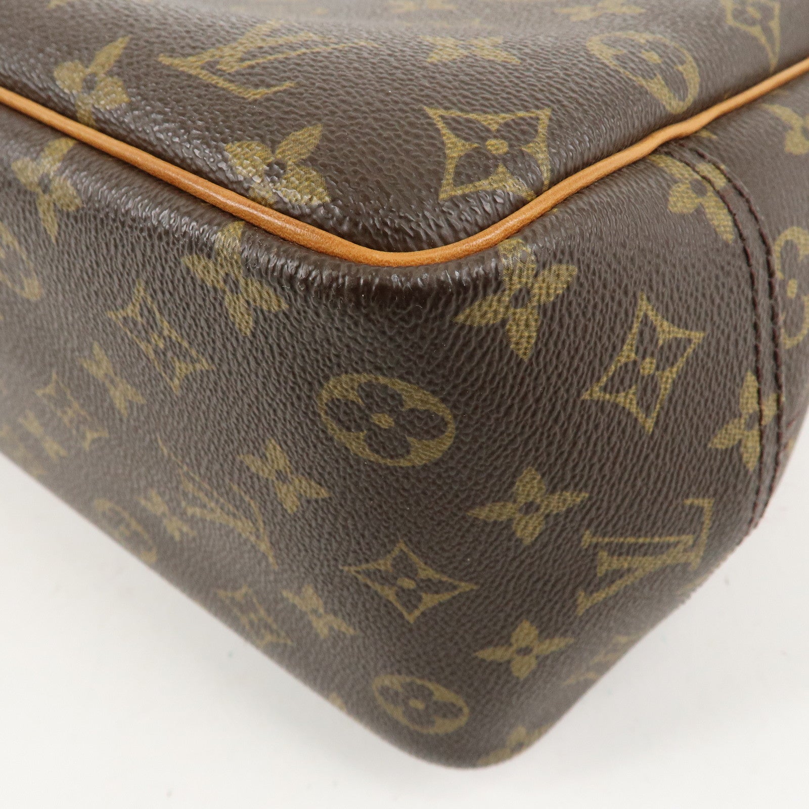 Louis Vuitton Monogram Deauville Hand Bag Brown M47270