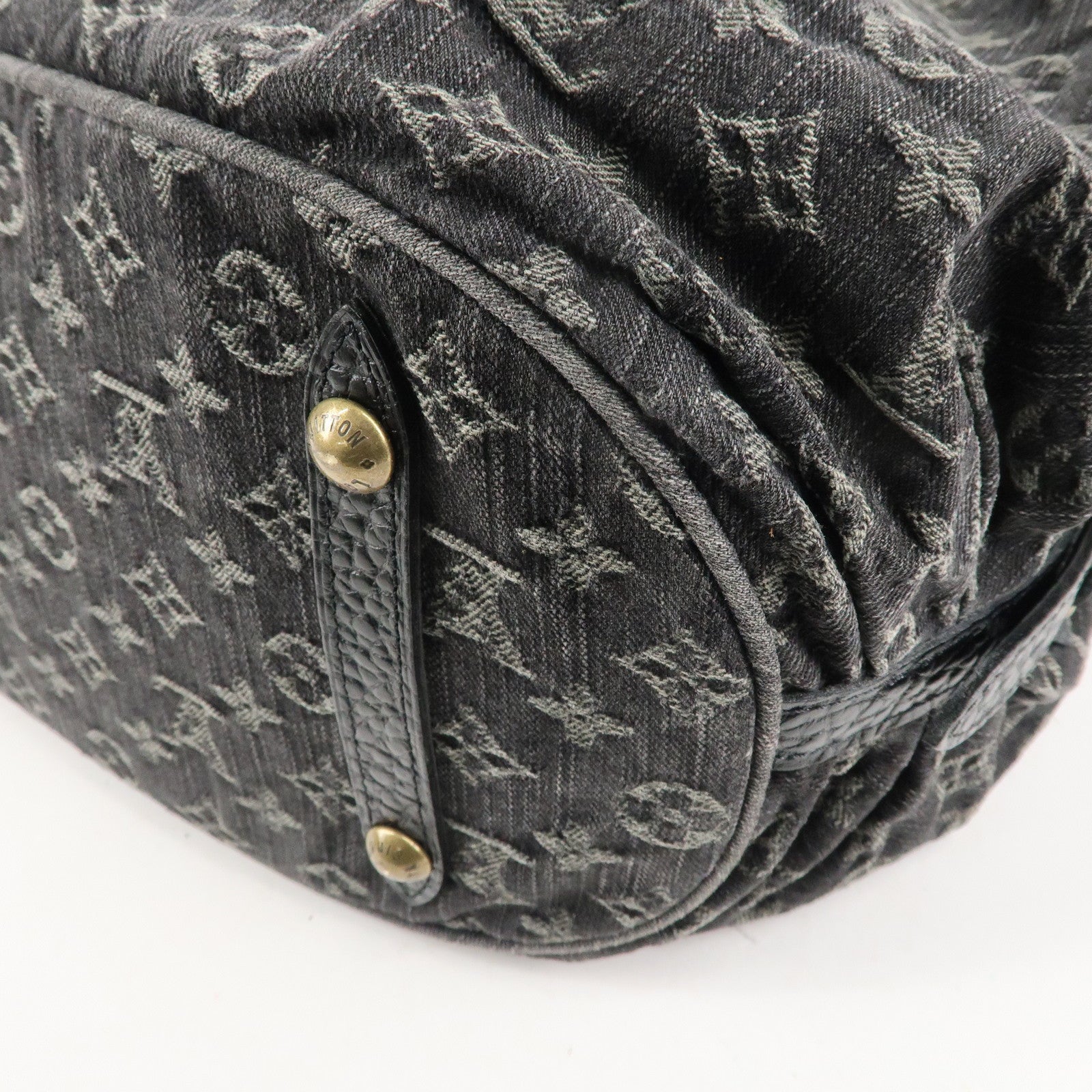 Louis Vuitton Monogram Denim XL Shoulder Bag Black M95510