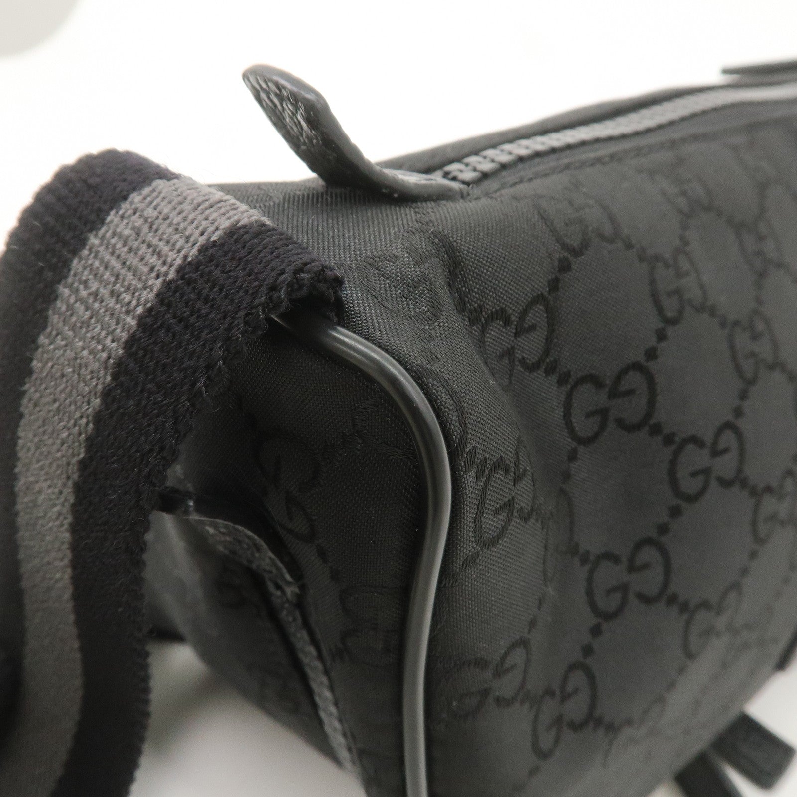 GUCCI Sherry GG Nylon Body Bag Waist Bag Black 449182