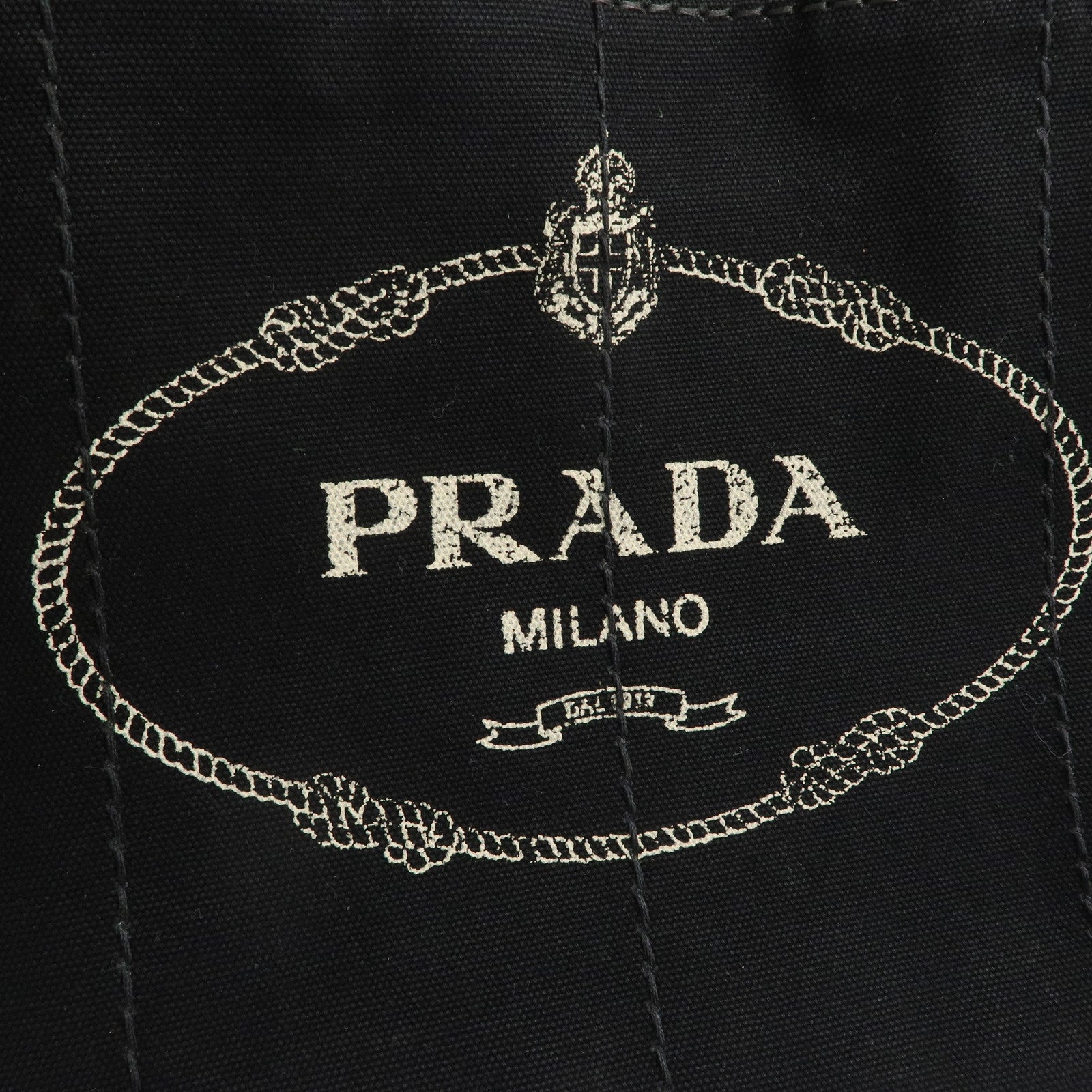 PRADA Logo Canapa Canvas 2way Hand Bag Black 1BG642