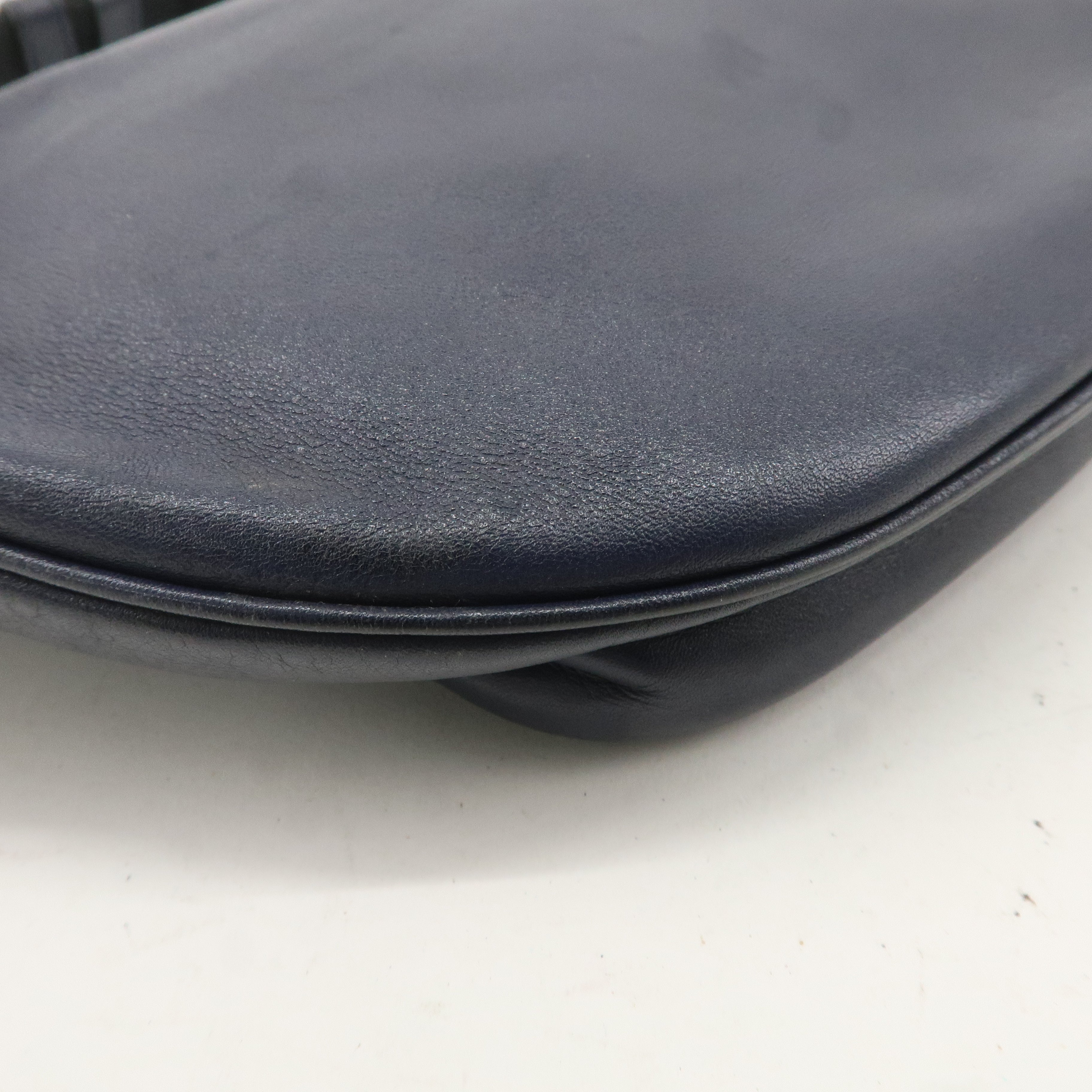 BOTTEGA VENTETA Intrecciato Leather Waist Bag Navy 22310