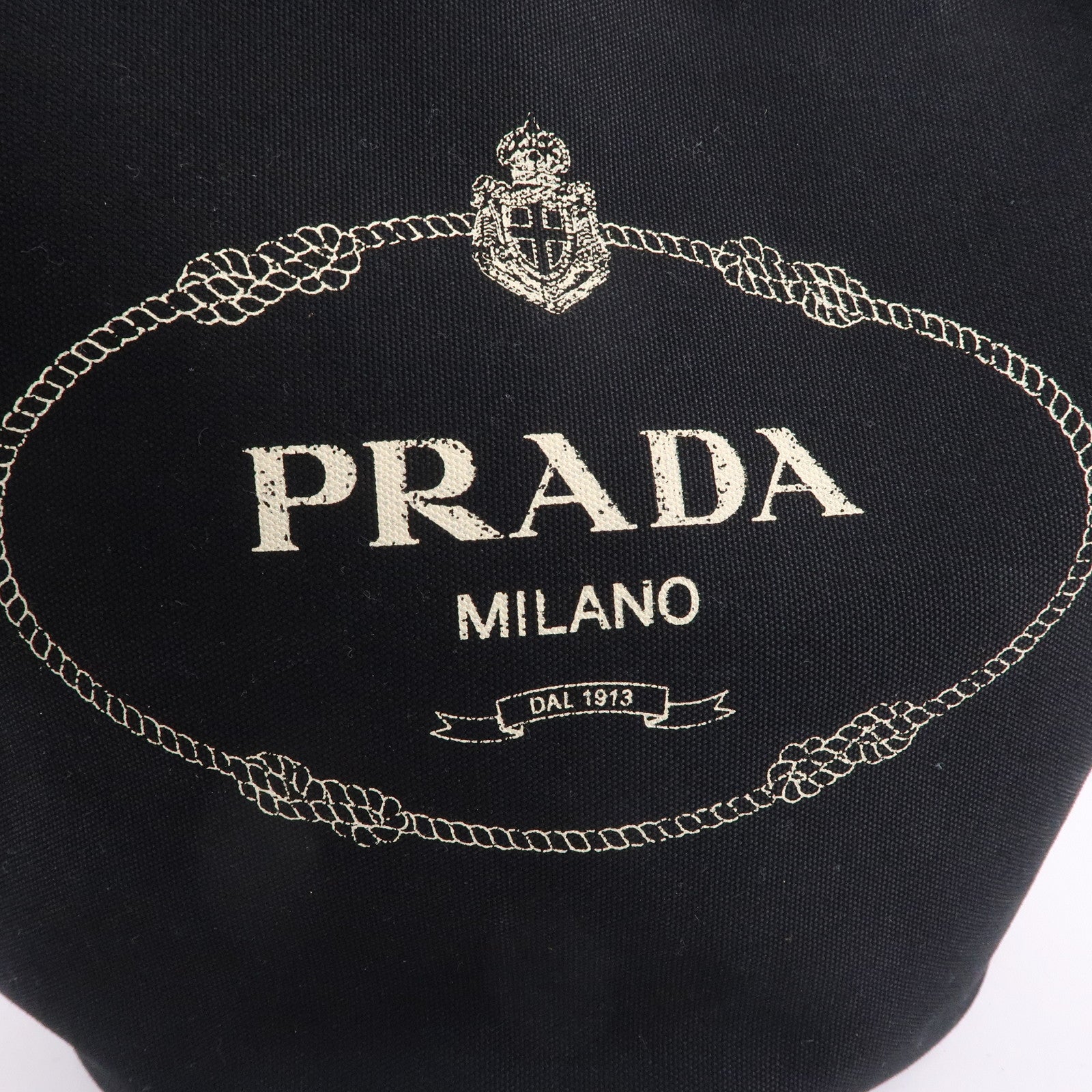 PRADA Logo Canapa Canvas Leather 2Way Bag Tote Bag Black 1BG163