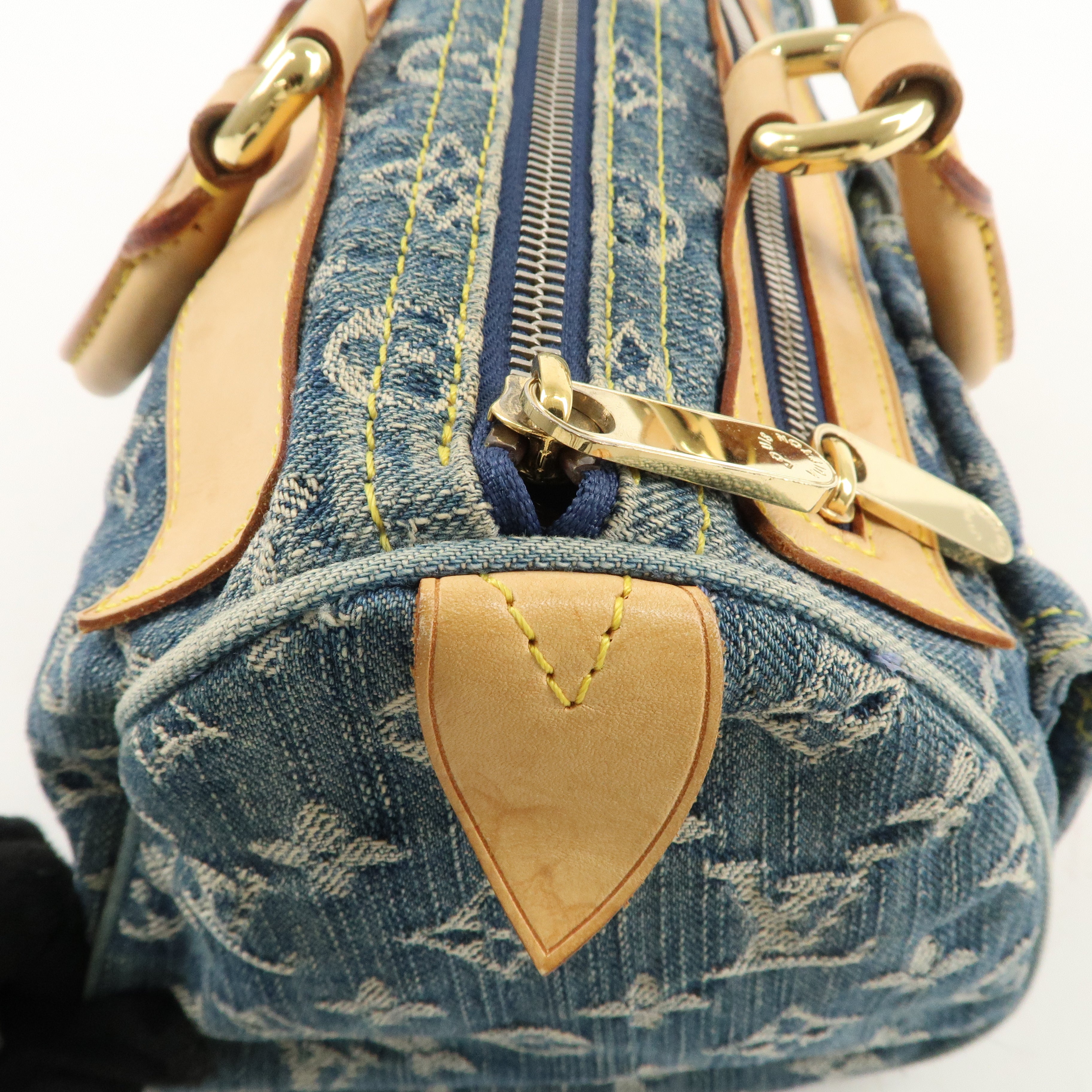 Louis Vuitton Monogram Denim Neo Speedy Boston Bag Blue M95019