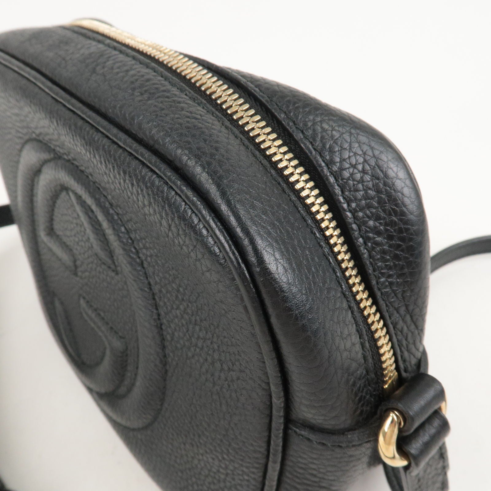 GUCCI SOHO Small Disco Leather Shoulder Bag Black 308364