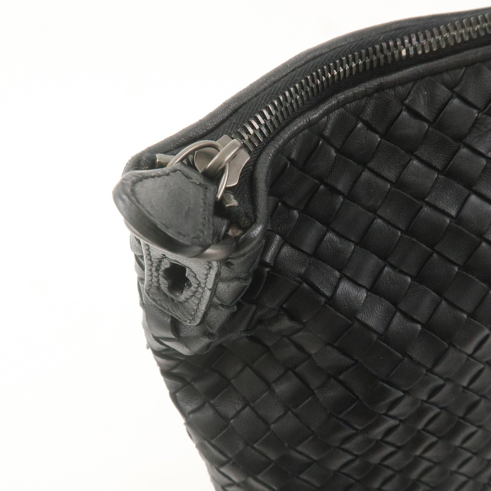 BOTTEGA VENETA Intrecciato Leather 2WAY Hand Bag Black 193785