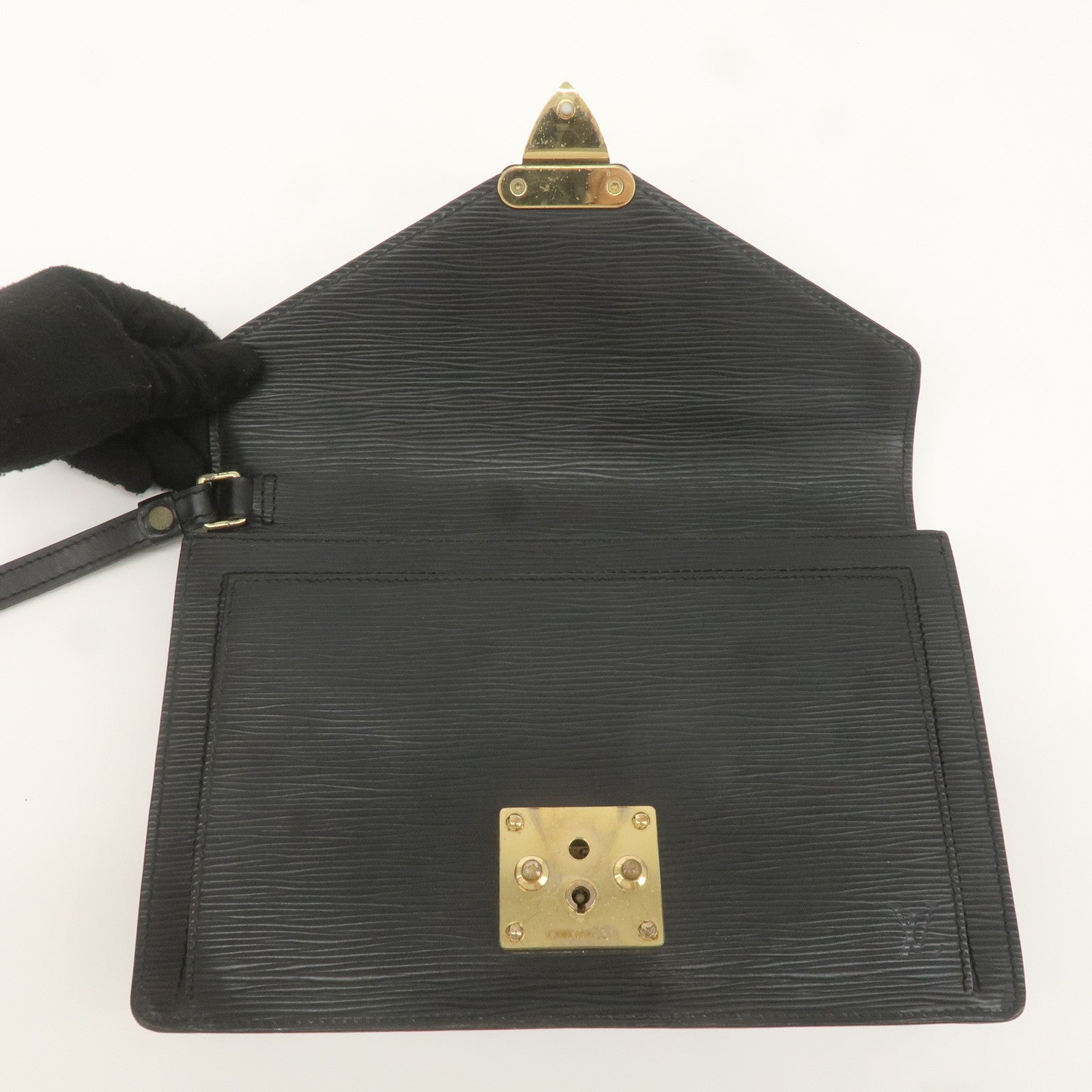 Louis Vuitton Epi Sellier Dragonne Clutch Bag Black M52612