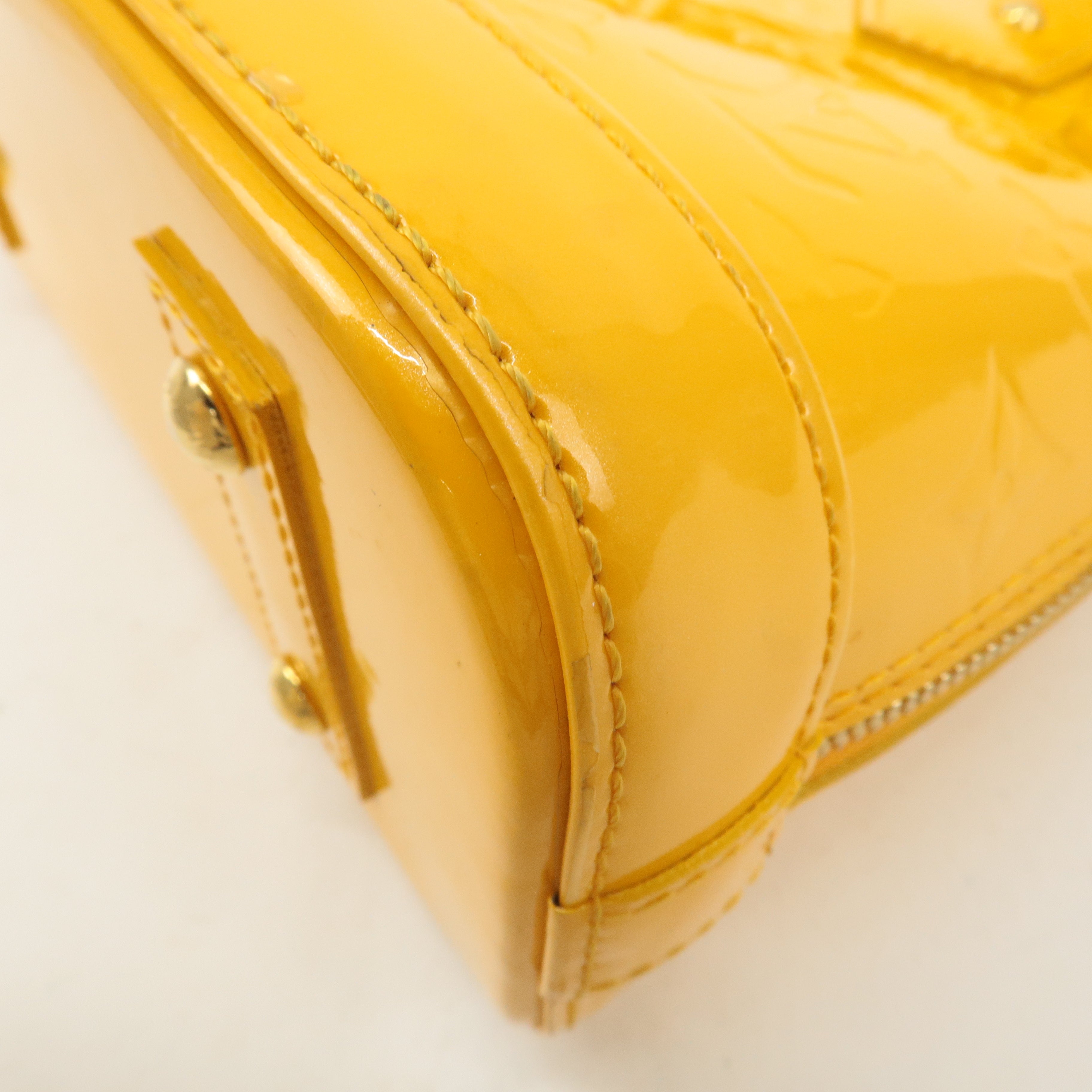 Louis Vuitton Monogram Vernis Alma BB 2Way Bag Yellow M91697