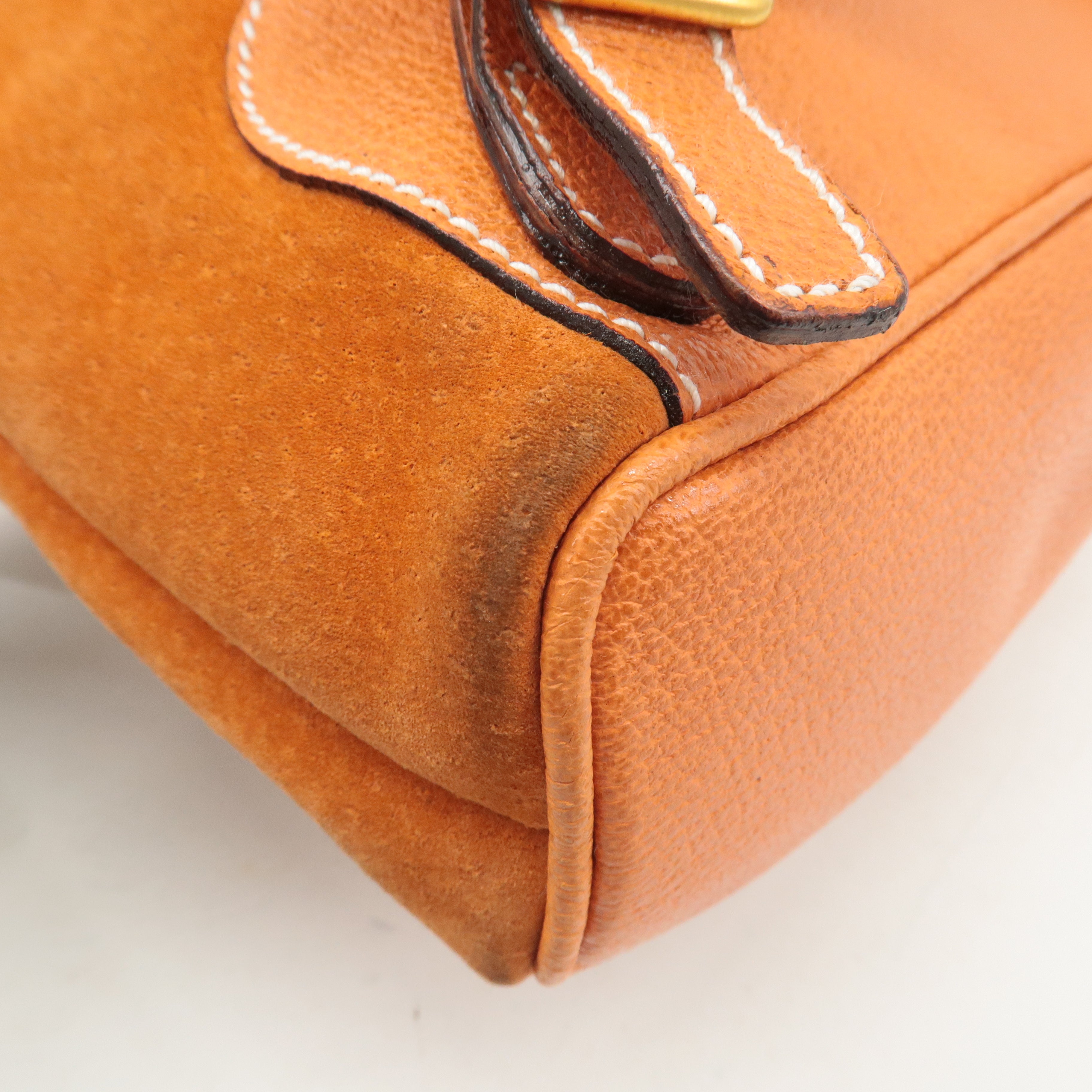 GUCCI Bamboo Suede Back Pack Orange 003･2058･0030