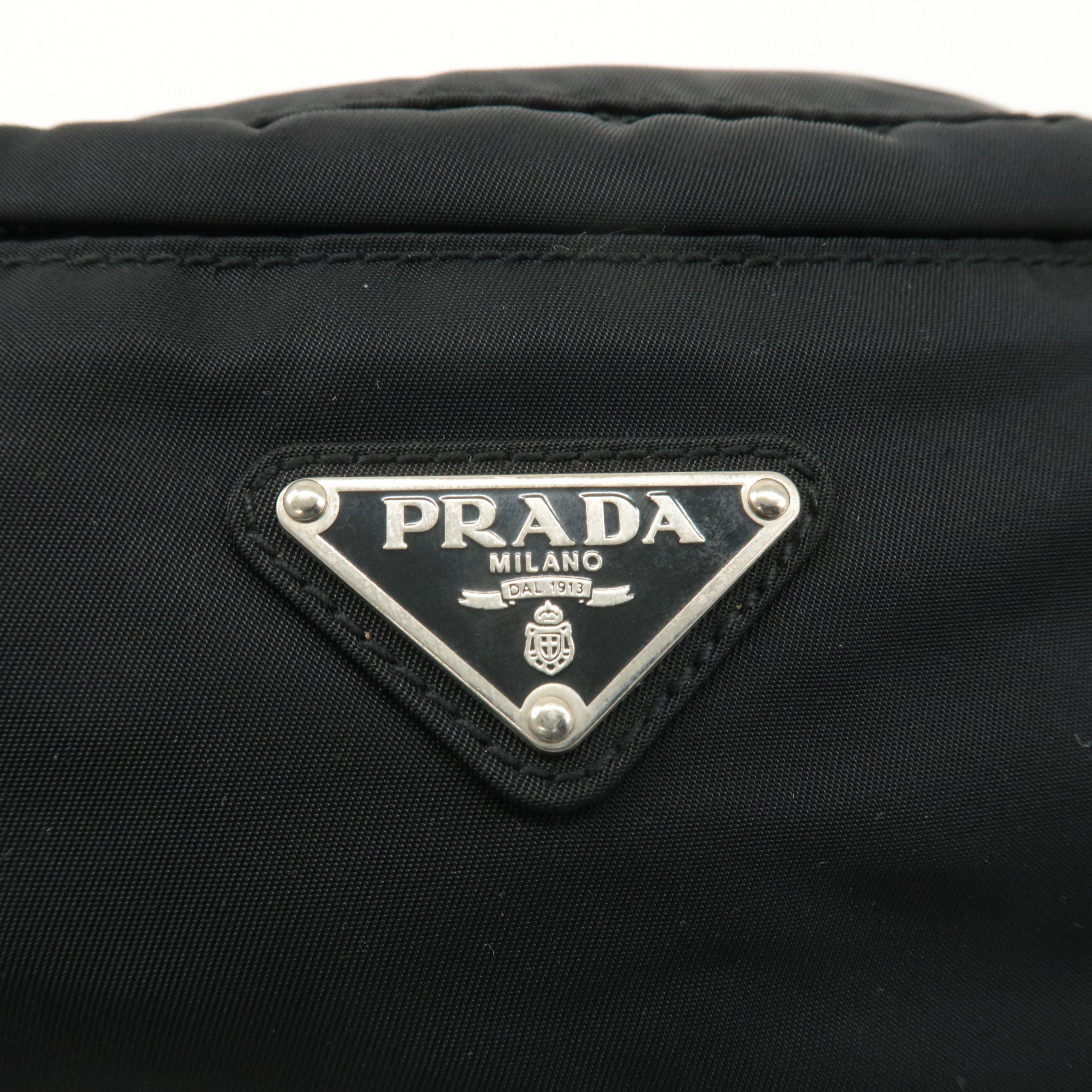 PRADA Logo Nylon Waist Bag Waist Pouch Black 2VL034