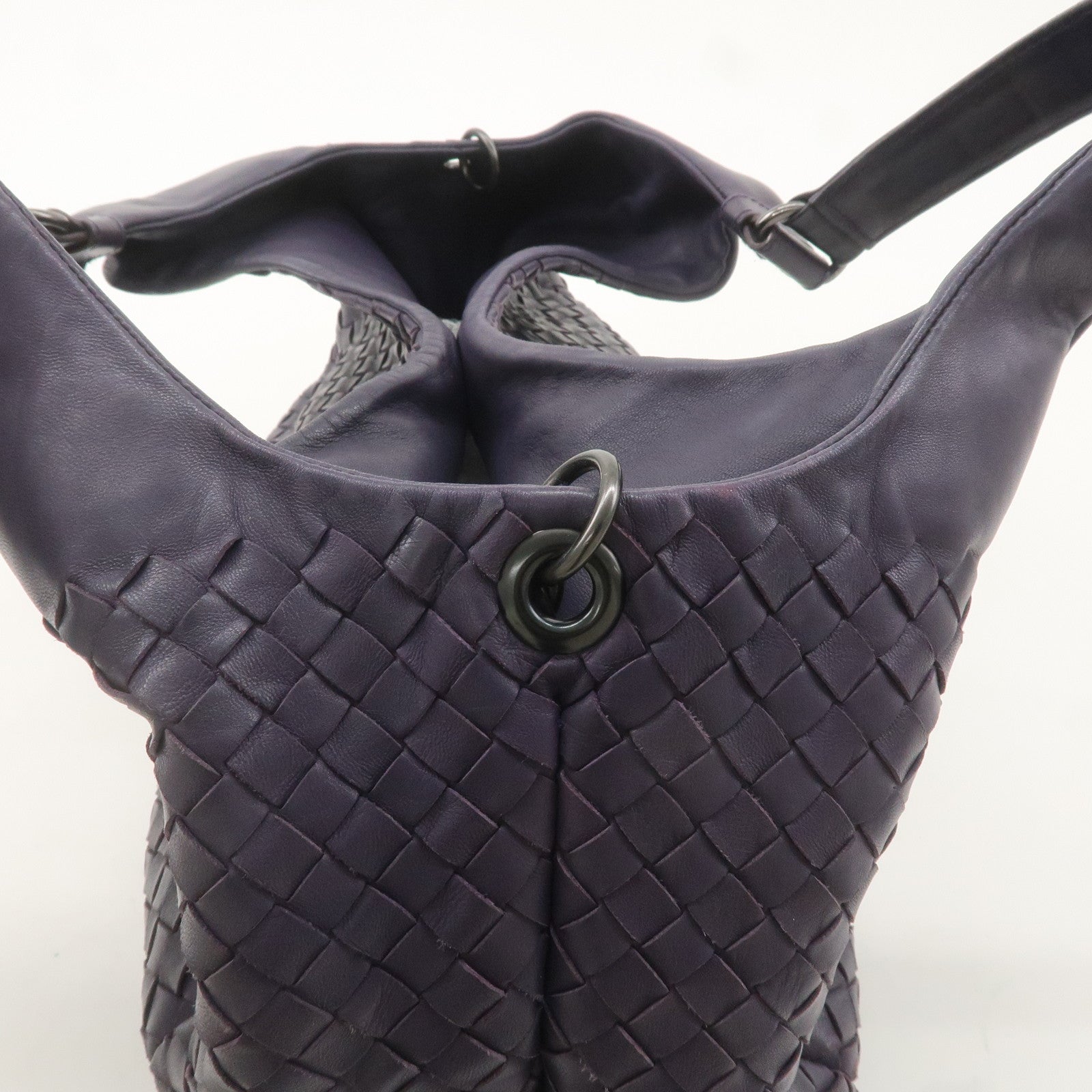 BOTTEGA VENETA Intrecciato Leather Shoulder Bag Purple 125787