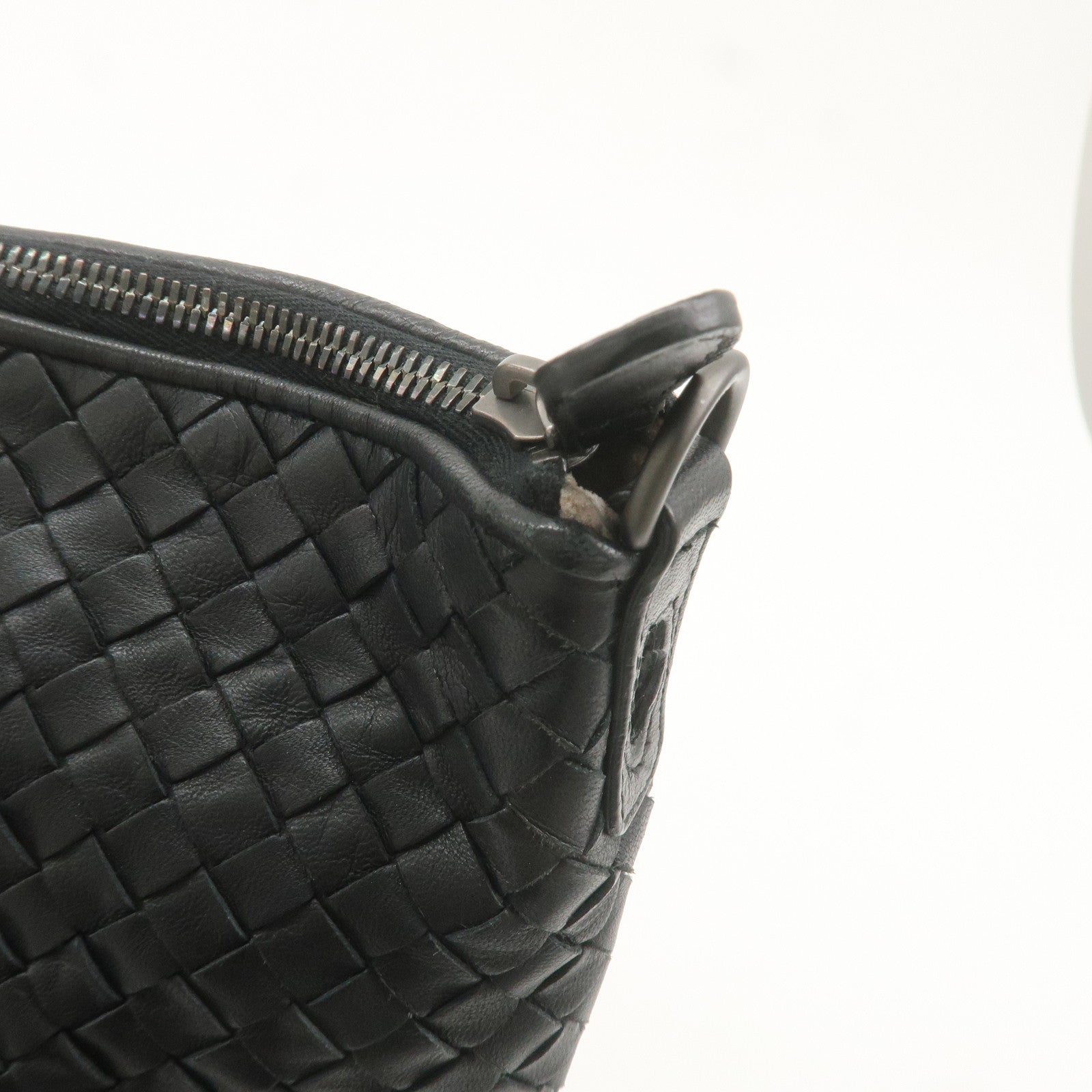 BOTTEGA VENETA Intrecciato Leather 2WAY Hand Bag Black 193785