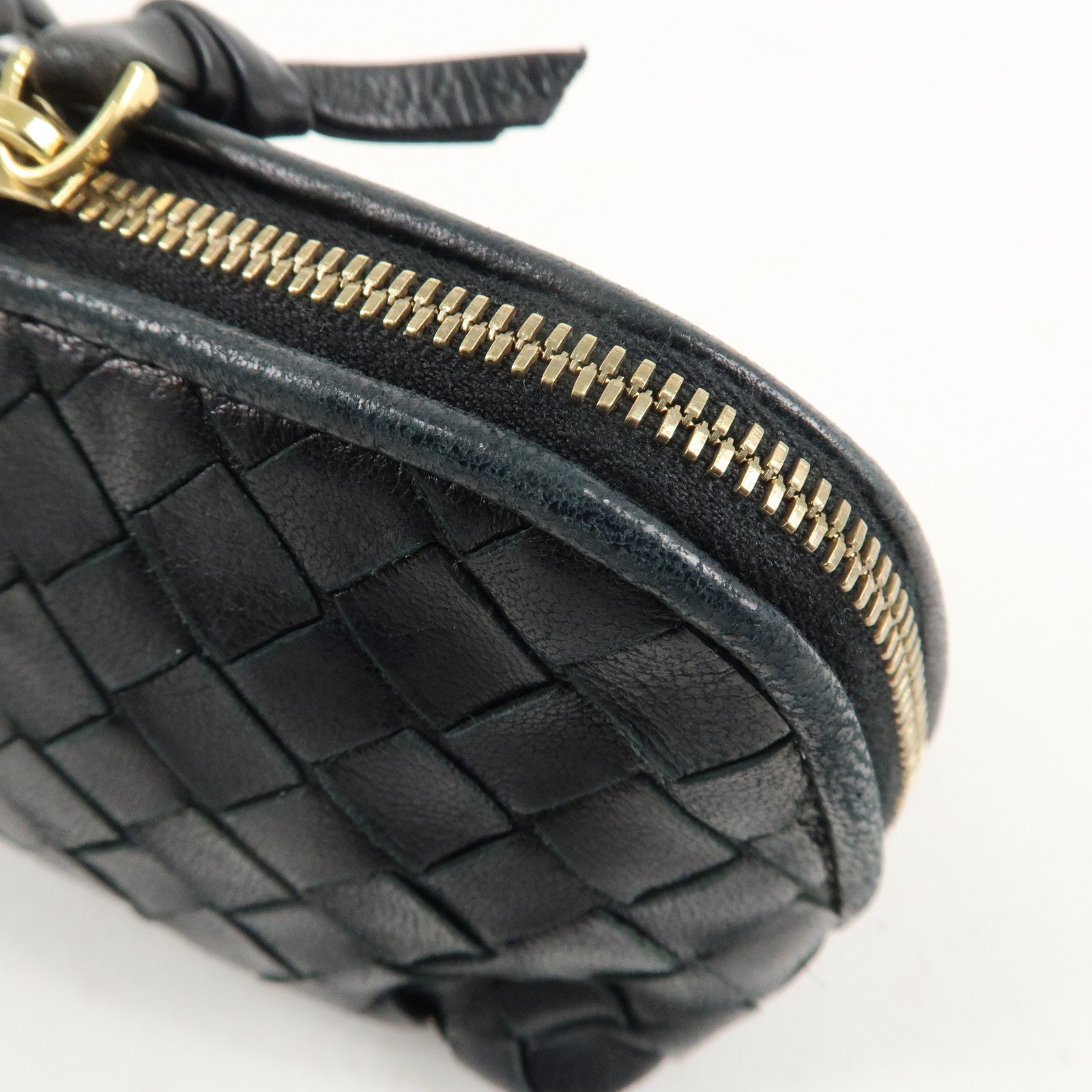 BOTTEGA VENETA Intrecciato Leather Pouch Cosmetic Pouch Black