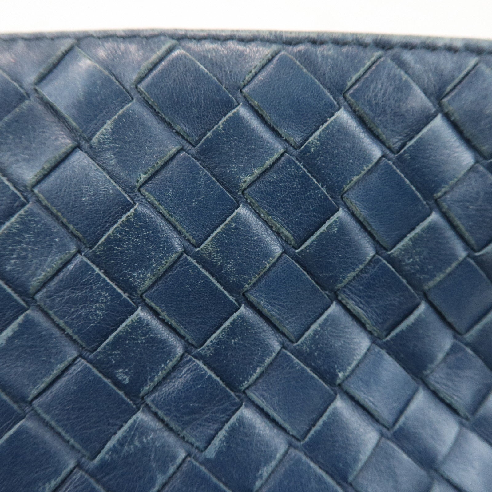 BOTTEGA VENETA Hobo Intrecciato Leather Shoulder Bag Navy 276357