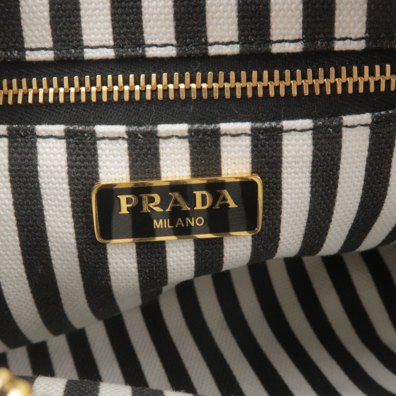 PRADA Logo Canvas Leather Canapa Mini Pouch Black 1NA021