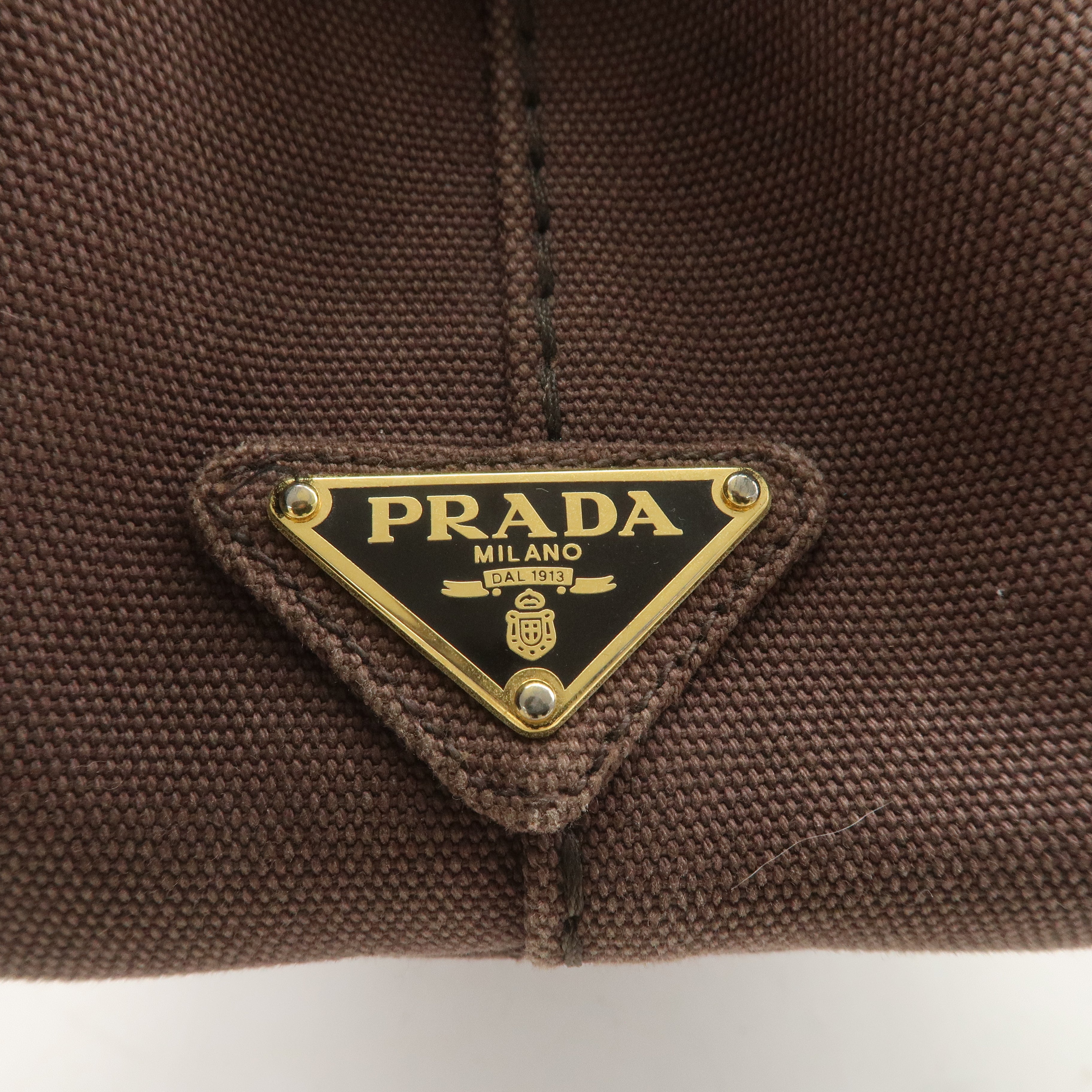 PRADA Logo Canapa Mini Canvas 2Way Bag Hand Bag Brown B2439G