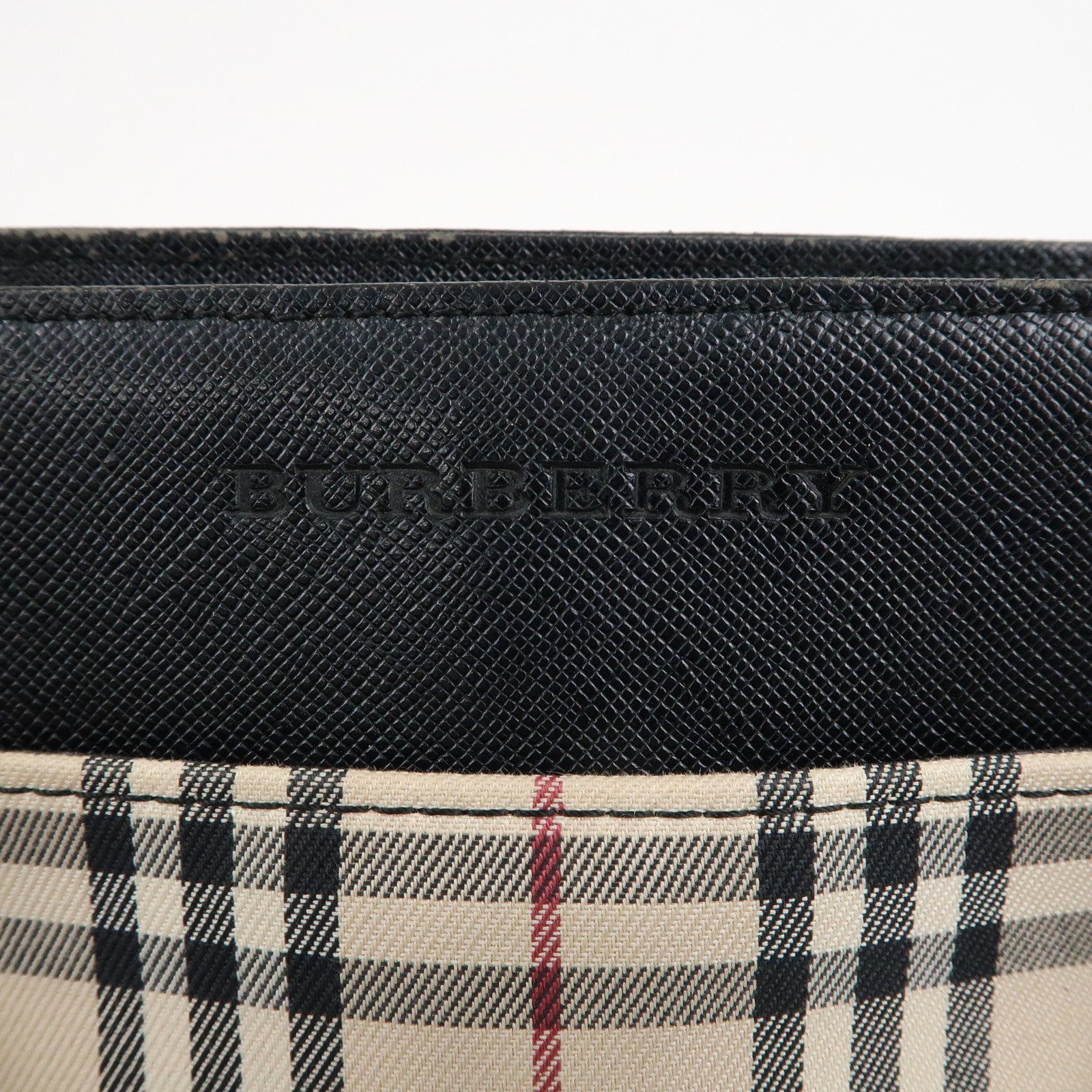 BURBERRY Nova Plaid Canvas Leather Hand Bag Beige Brown