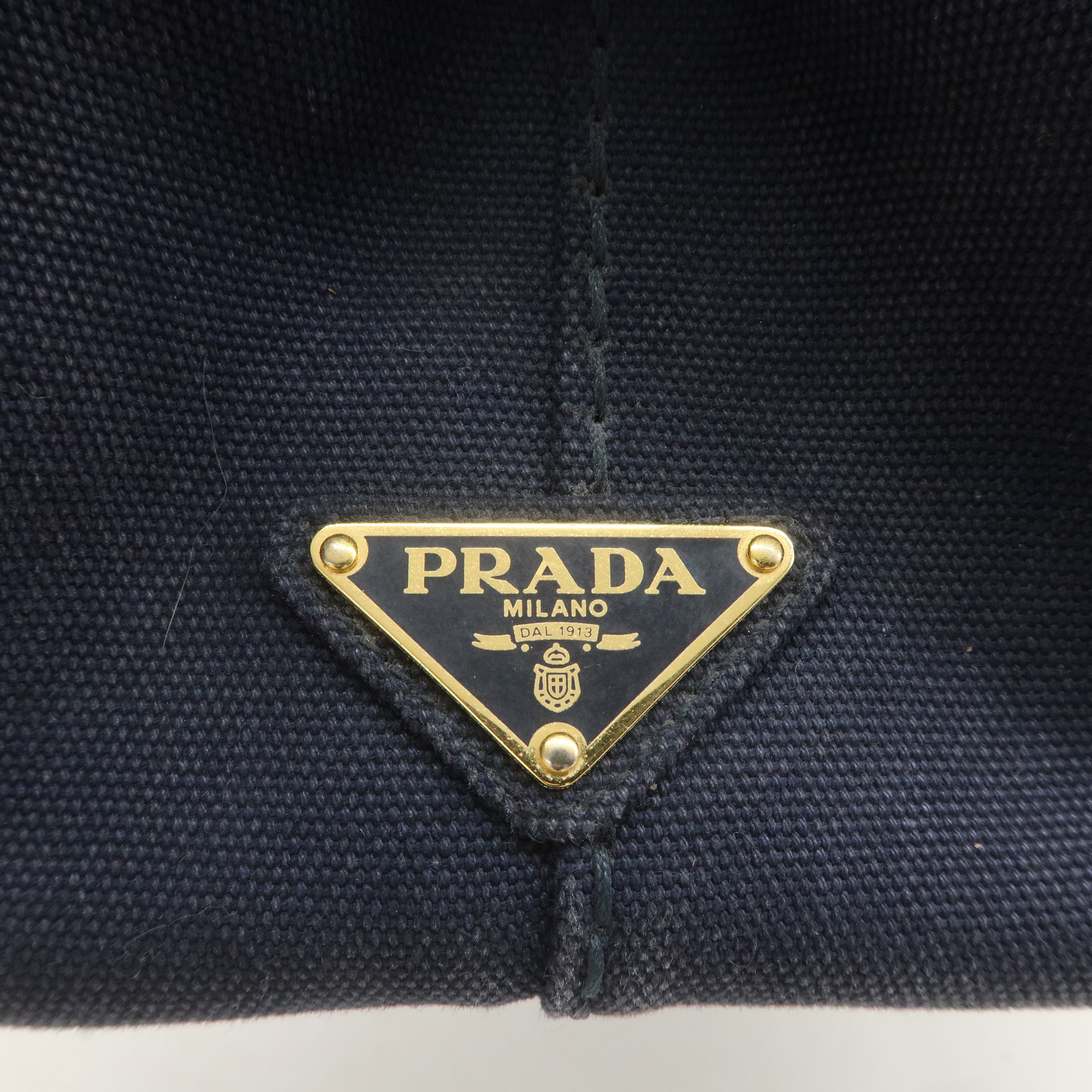 PRADA Canapa Mini Canvas 2Way Bag Hand Bag Navy 1BG439