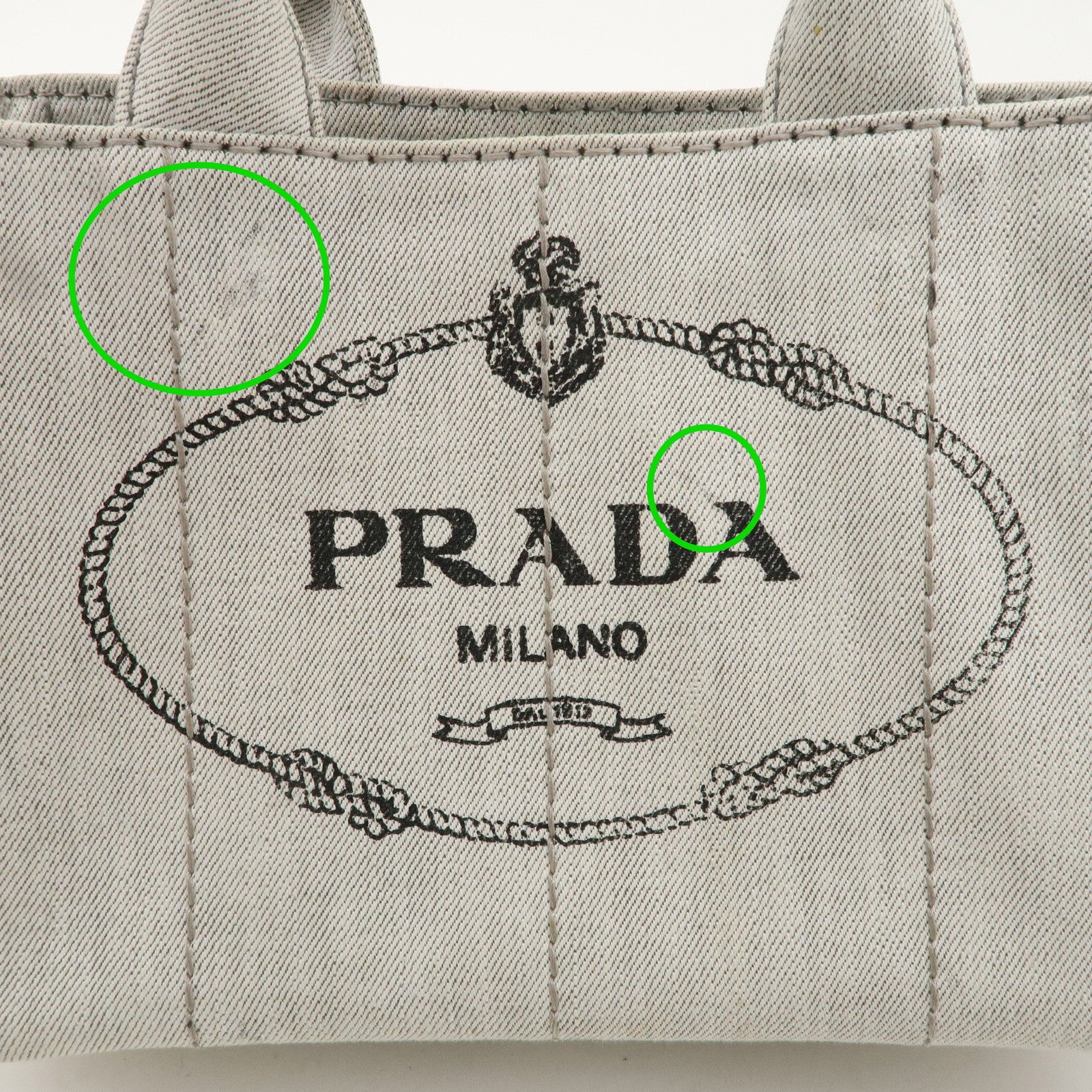 PRADA Logo Canapa Mini Canvas 2Way Tote Bag Hand Bag Gray