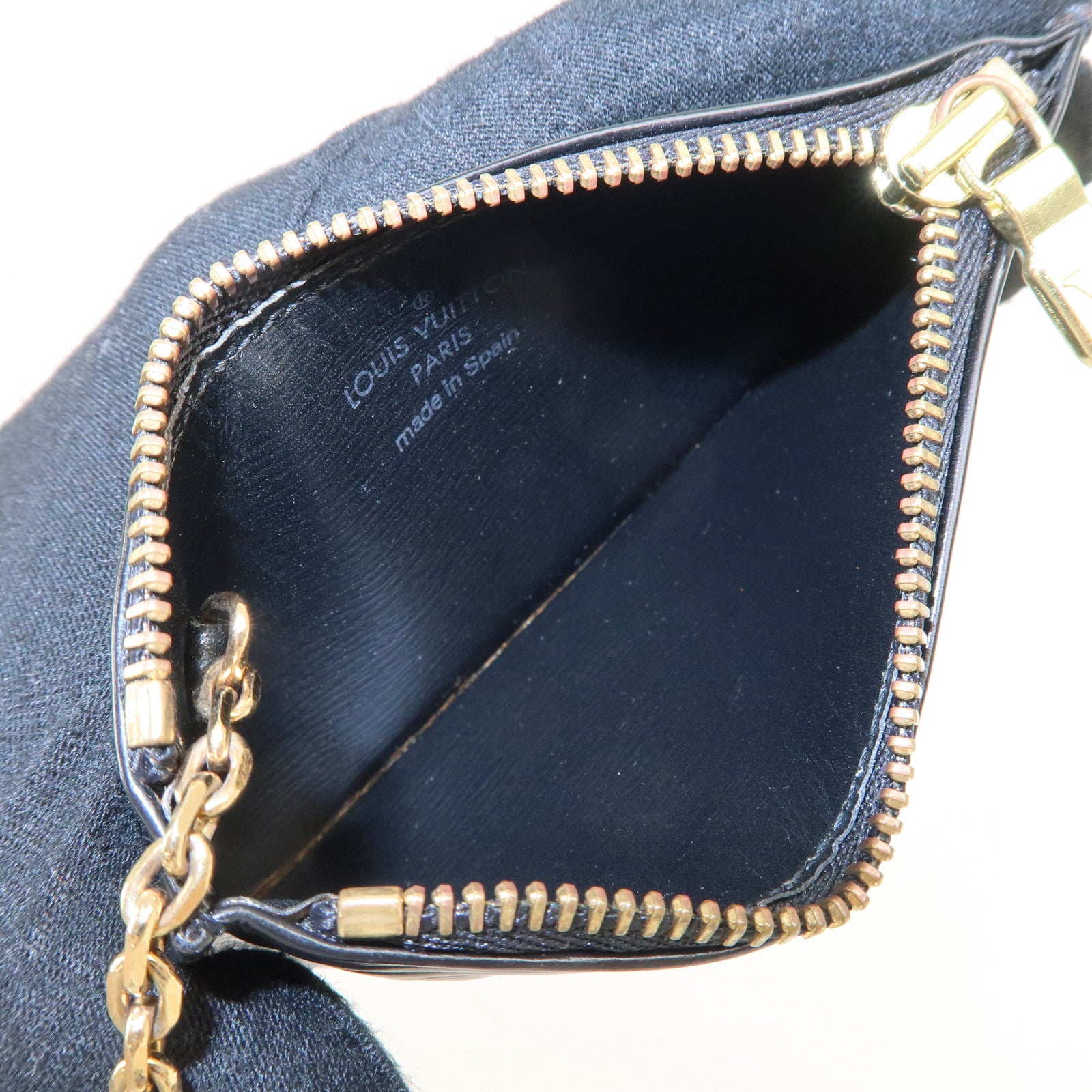 Louis Vuitton Epi Pochette Cles Coin Case Black Noir M63802