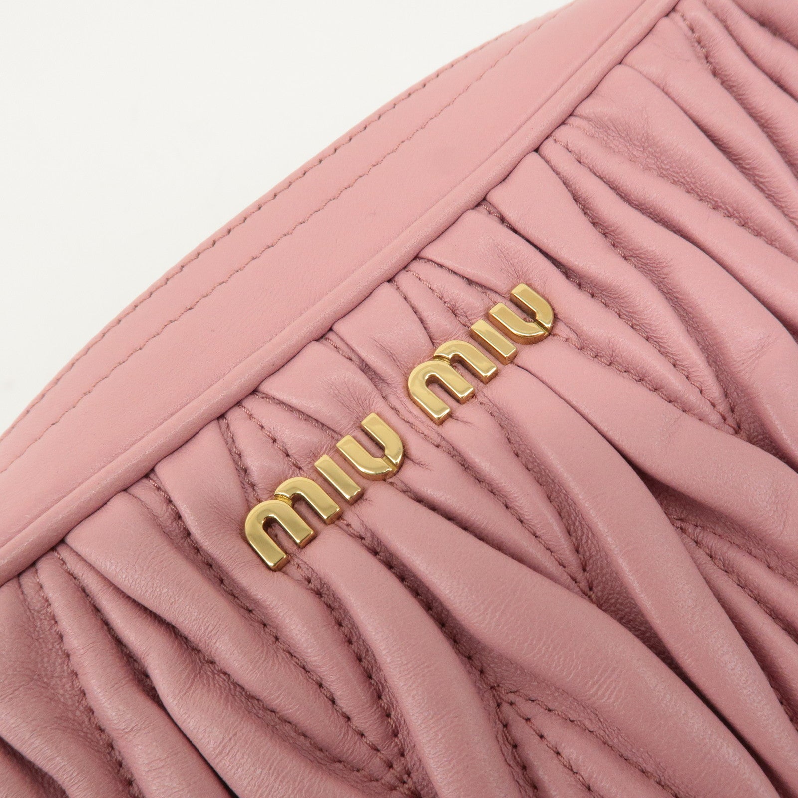 MIU MIU Matelasse Leather Chain Shoulder Bag Pink