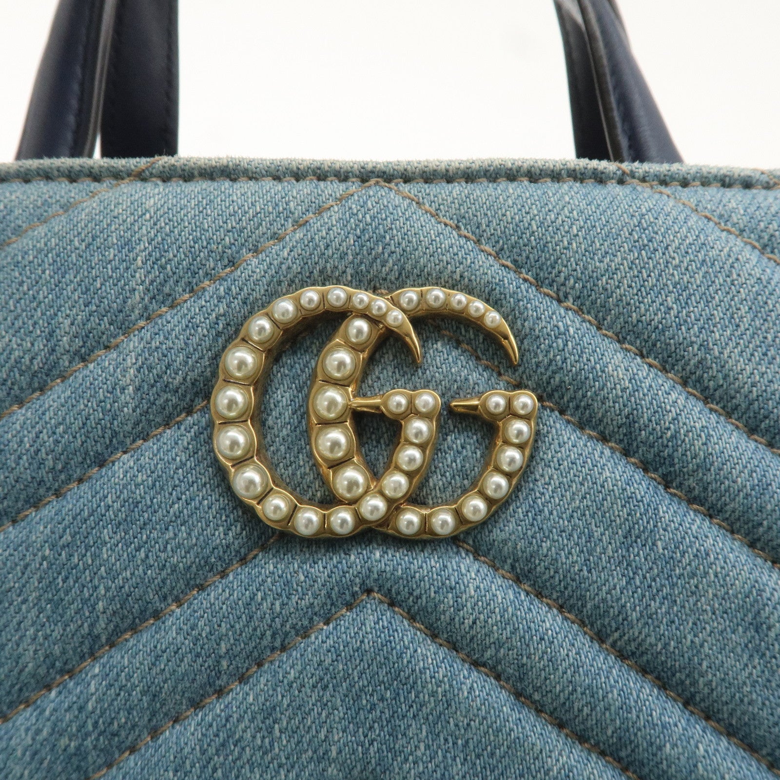 GUCCI GG Marmont Denim Leather Japan Limited 2WAY Hand Bag 448054