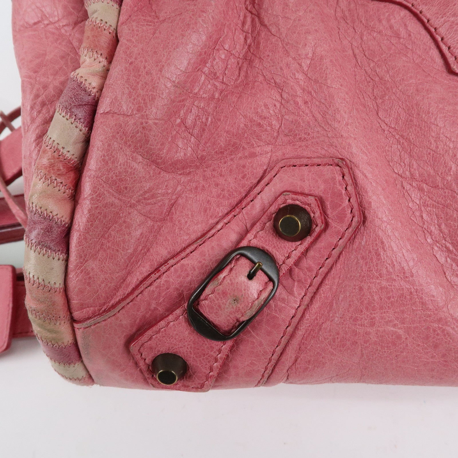 BALENCIAGA The City Leather 2Way Shoulder Hand Bag Pink 246450