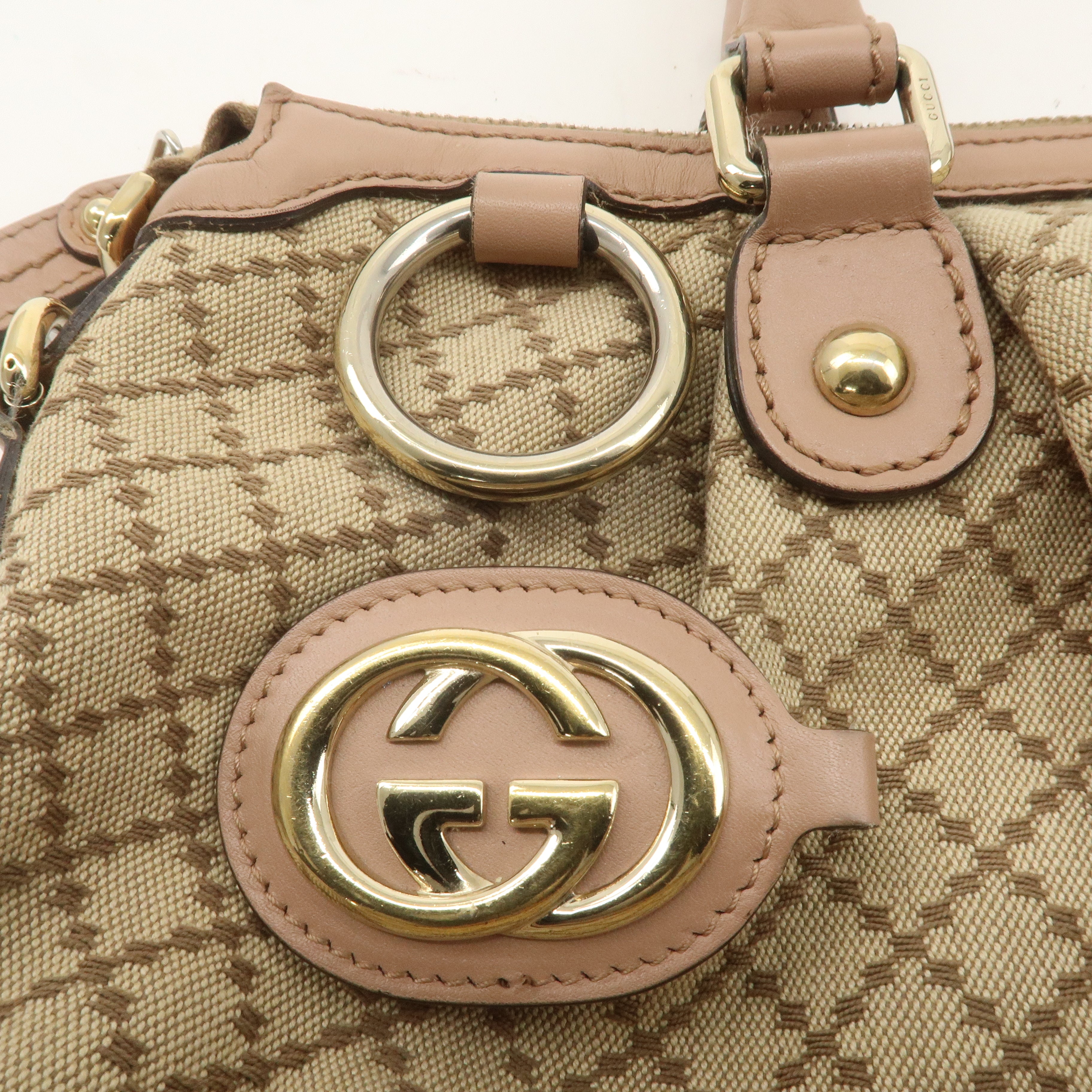 GUCCI Diamante Sukey Canvas Leather 2Way Shoulder Bag 247902