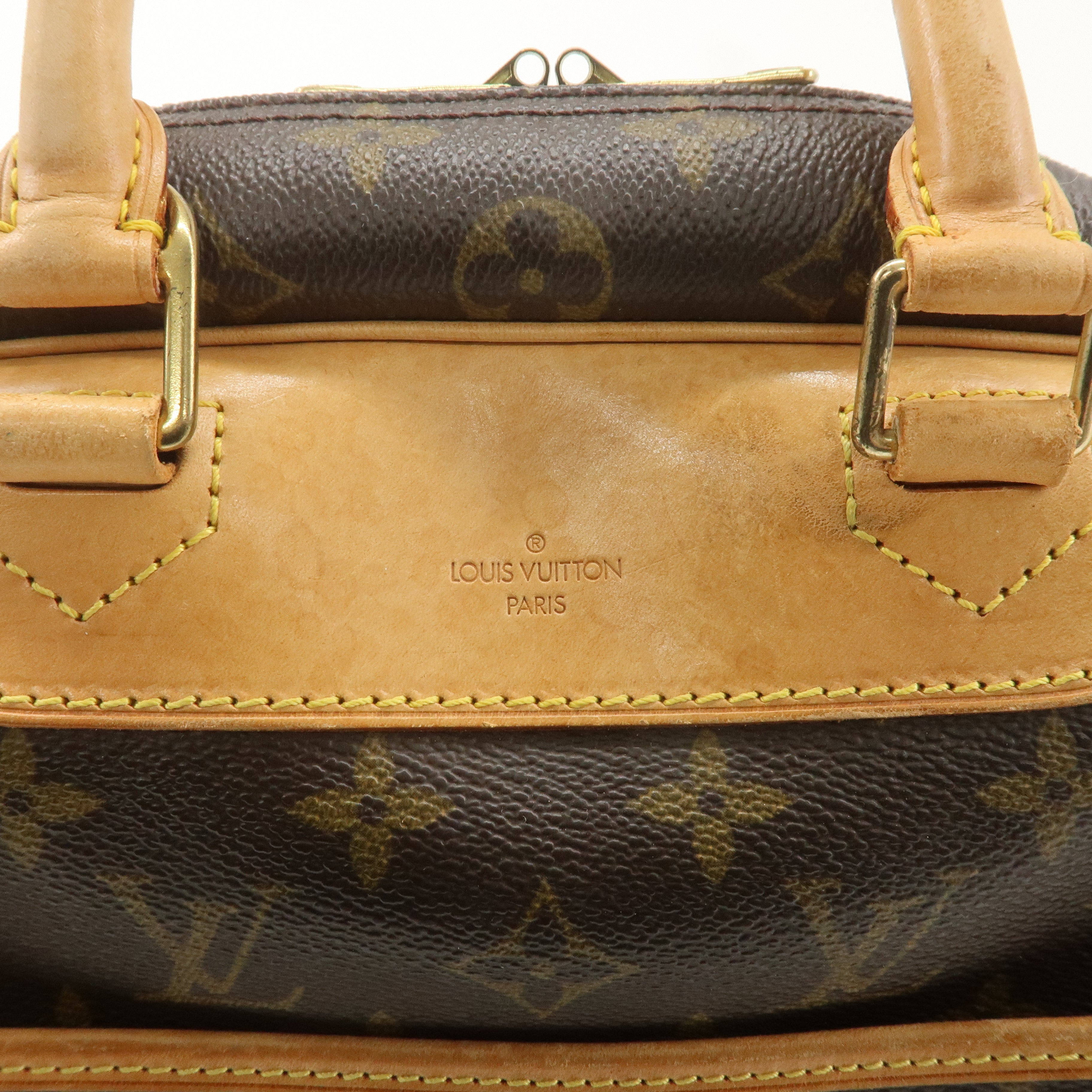 Louis Vuitton Monogram Deauville Hand Bag Brown M47270