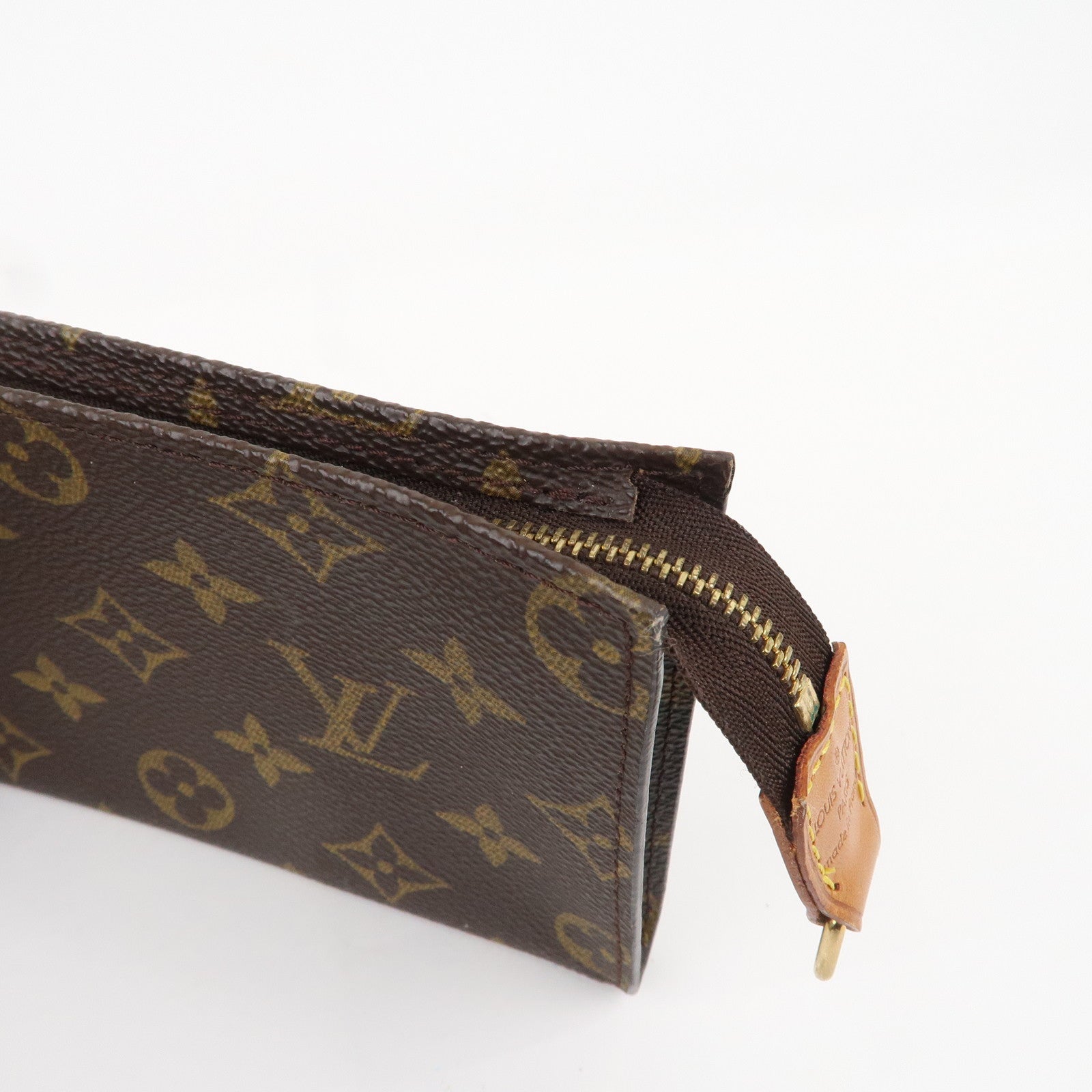 Louis Vuitton Monogram Set of 2 Pouch for Bucket PM Bag Brown