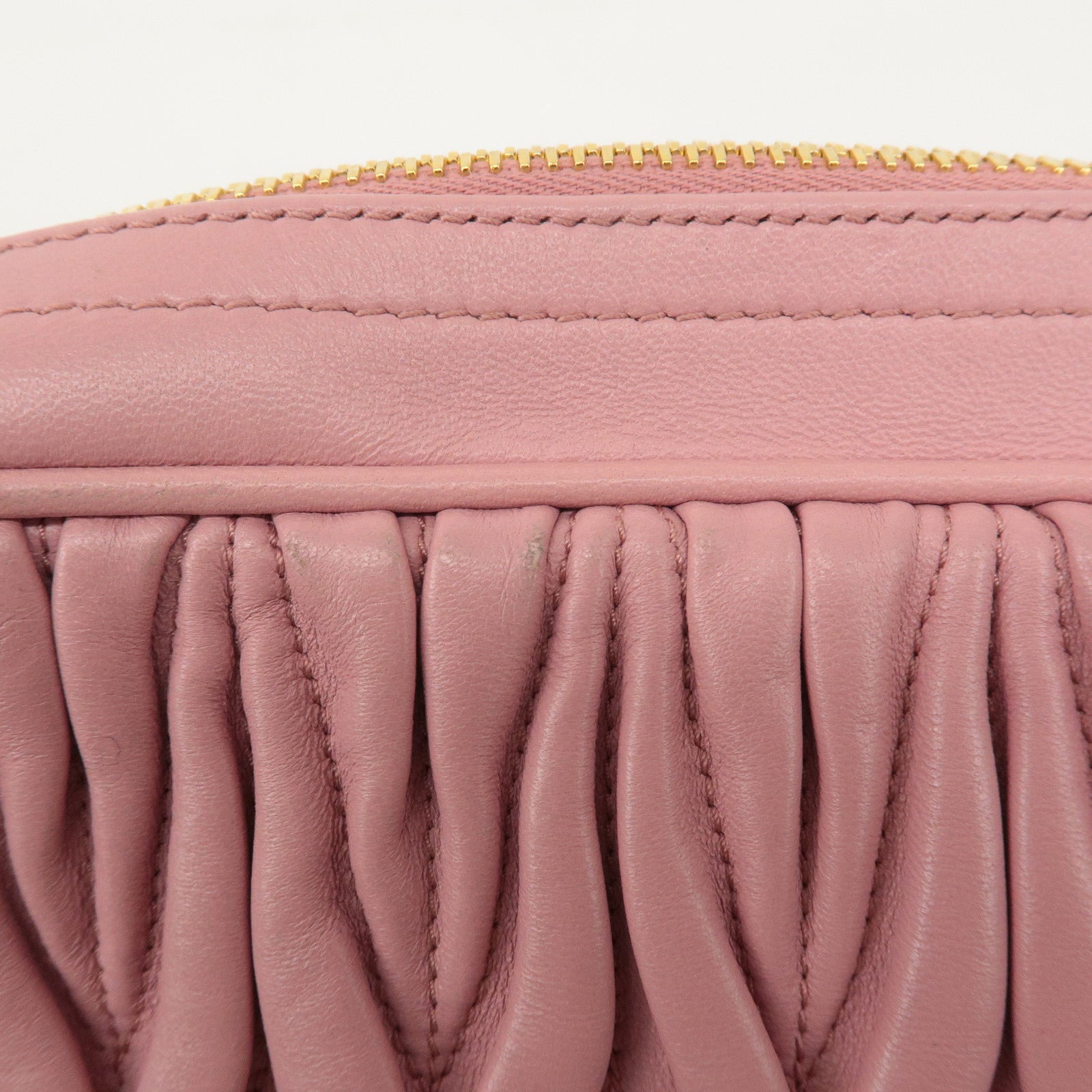 MIU MIU Matelasse Leather Chain Shoulder Bag Pink